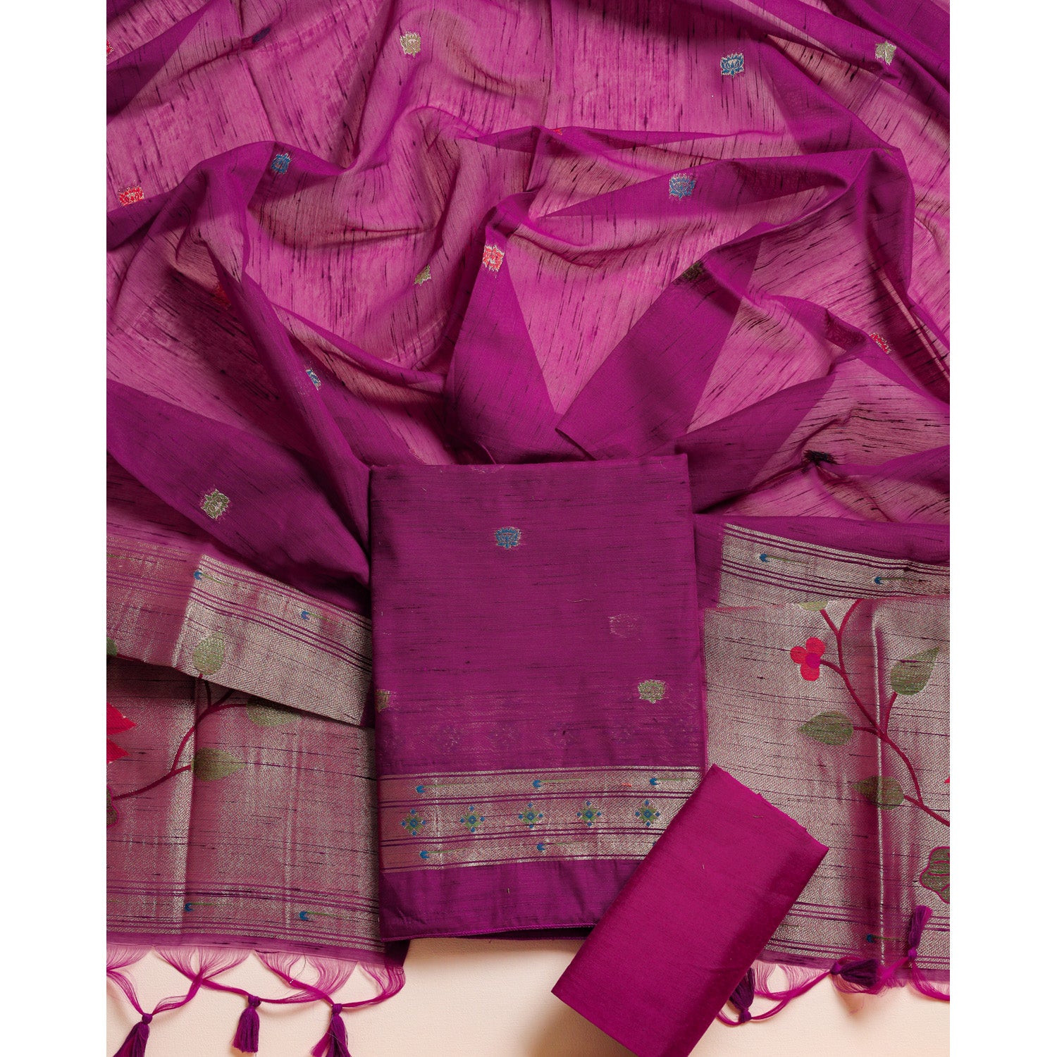 MUGA SILK PAITHANI SUIT SET