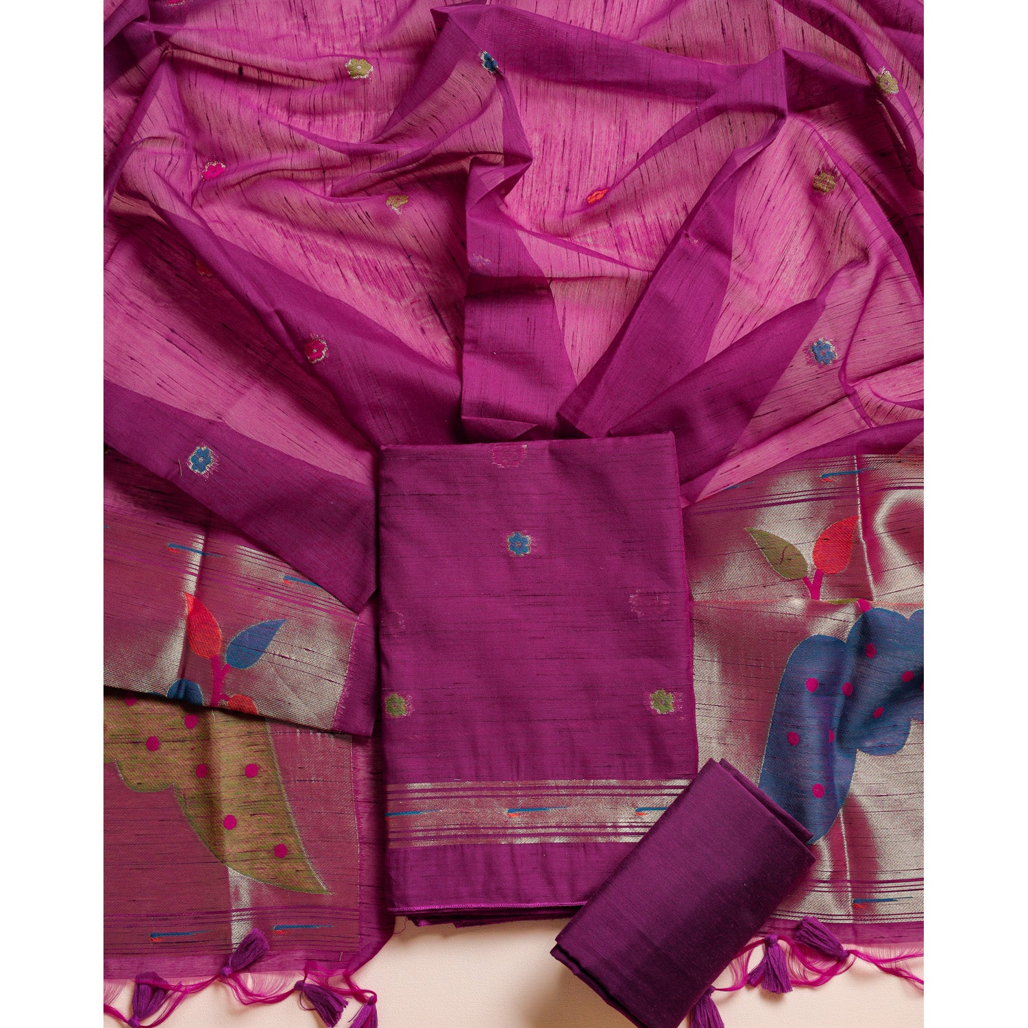 MUGA SILK PAITHANI SUIT SET