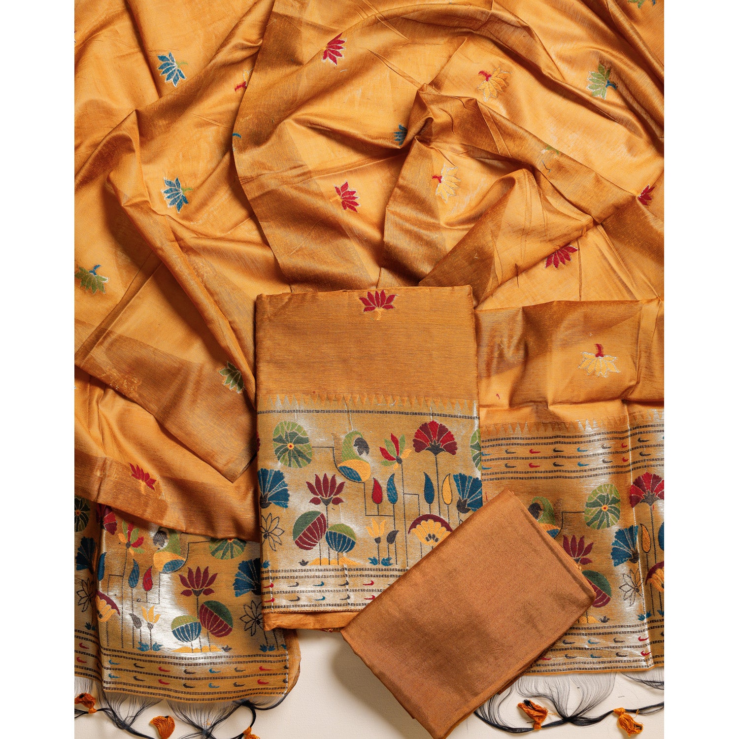 MUGA SILK PAITHANI SUIT SET