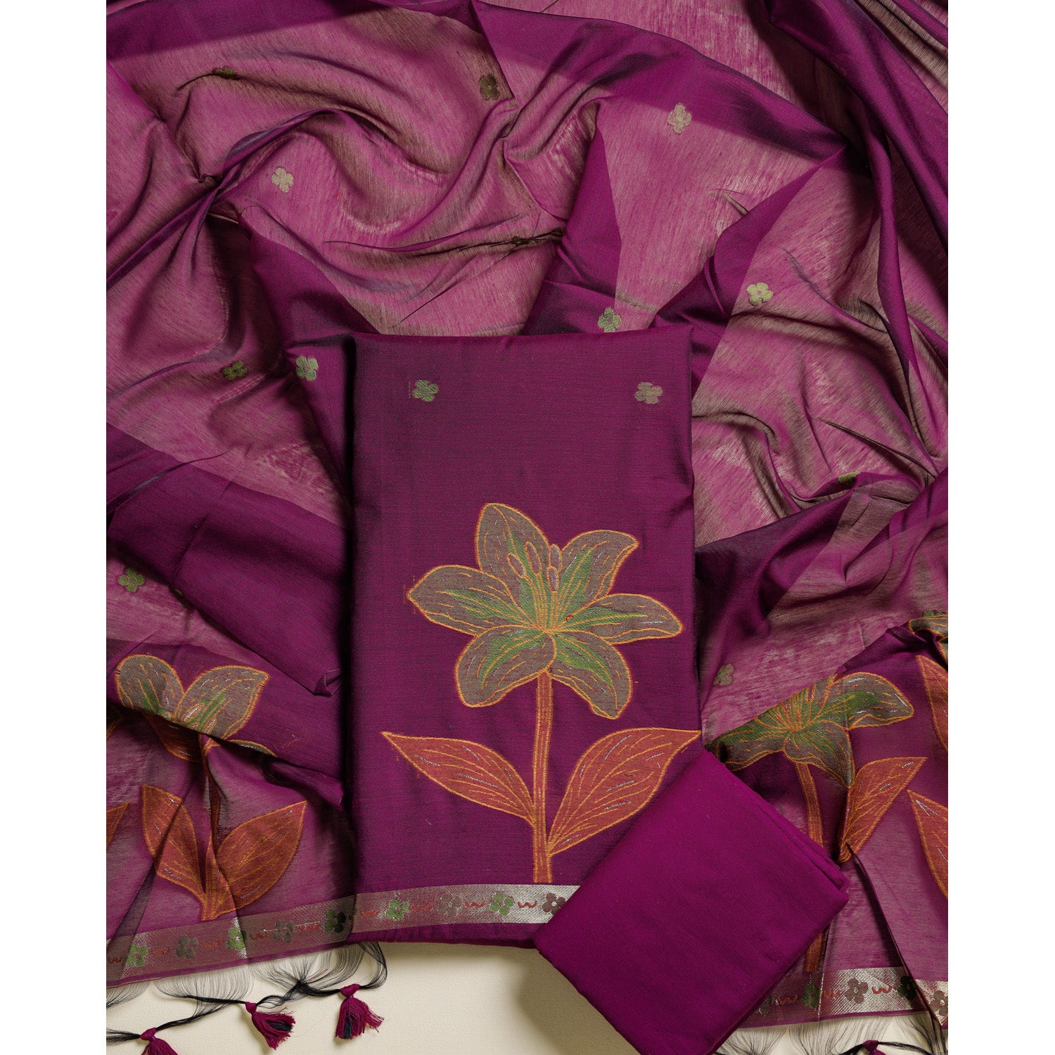 MUGA SILK PAITHANI SUIT SET