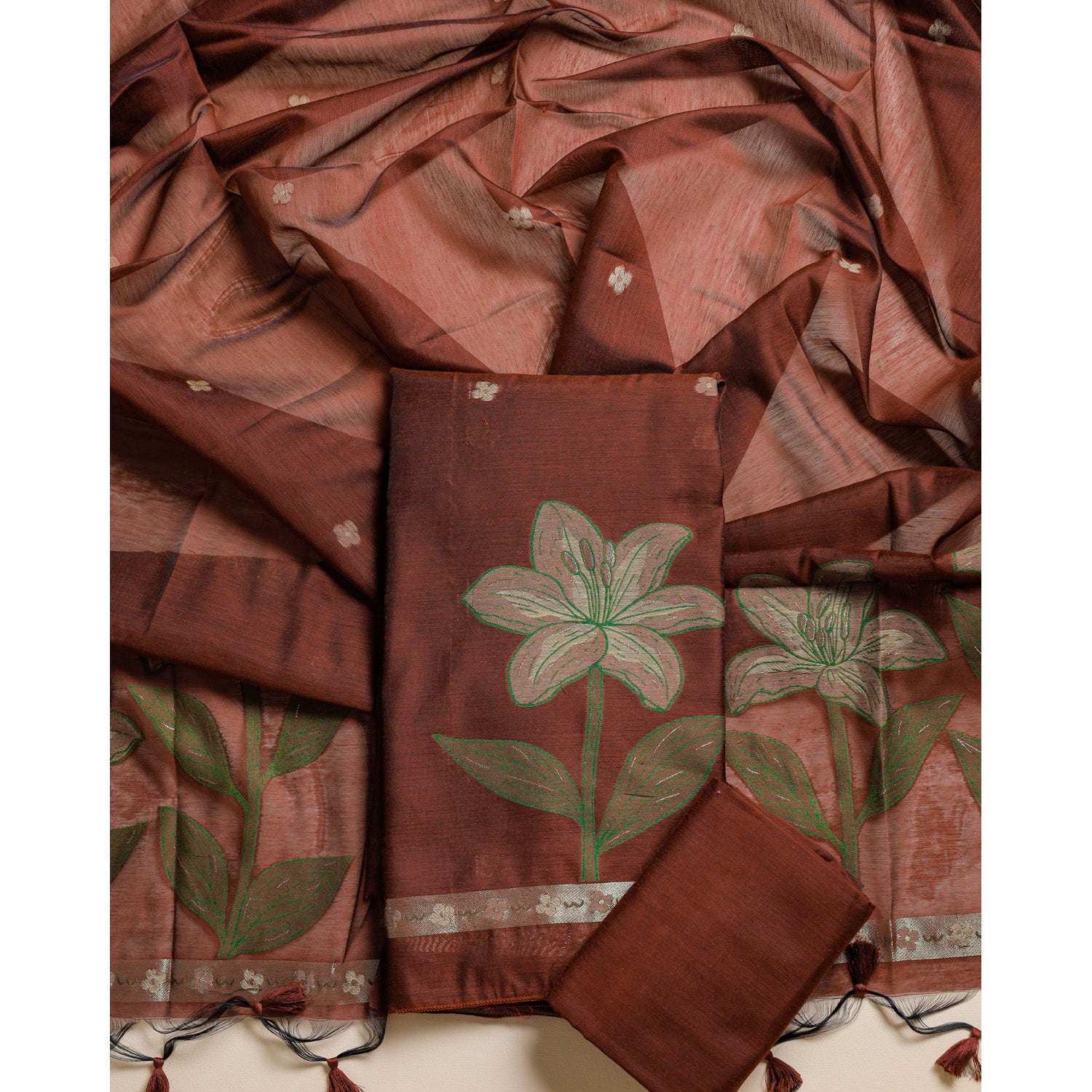 MUGA SILK PAITHANI SUIT SET