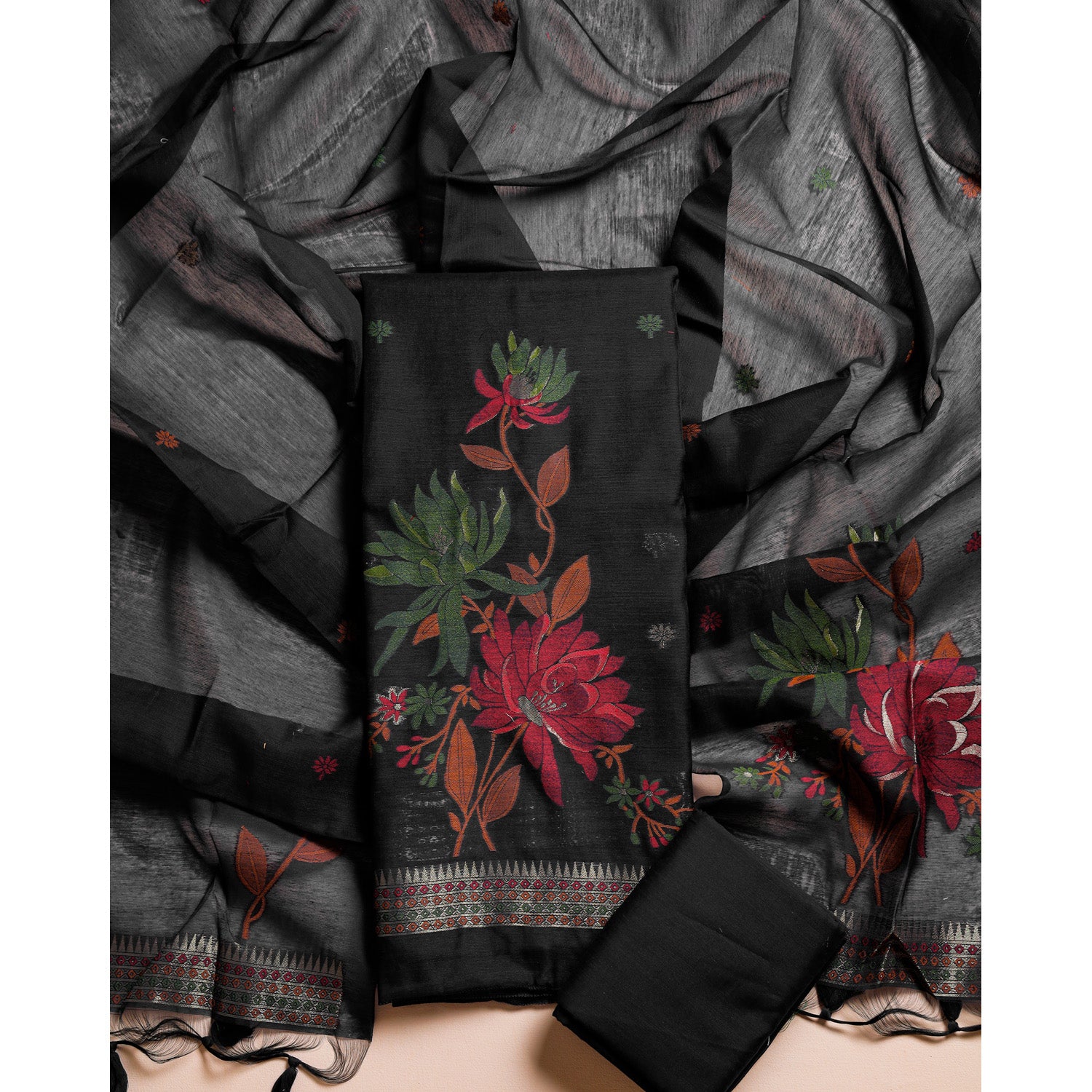 MUGA SILK PAITHANI SUIT SET