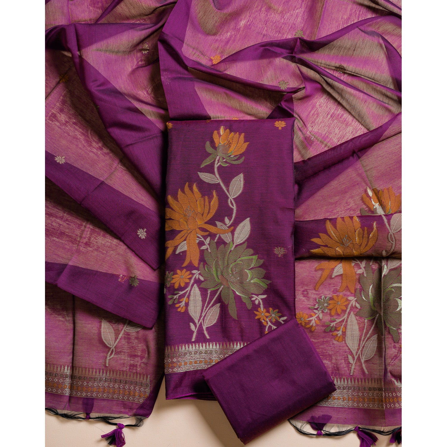 MUGA SILK PAITHANI SUIT SET