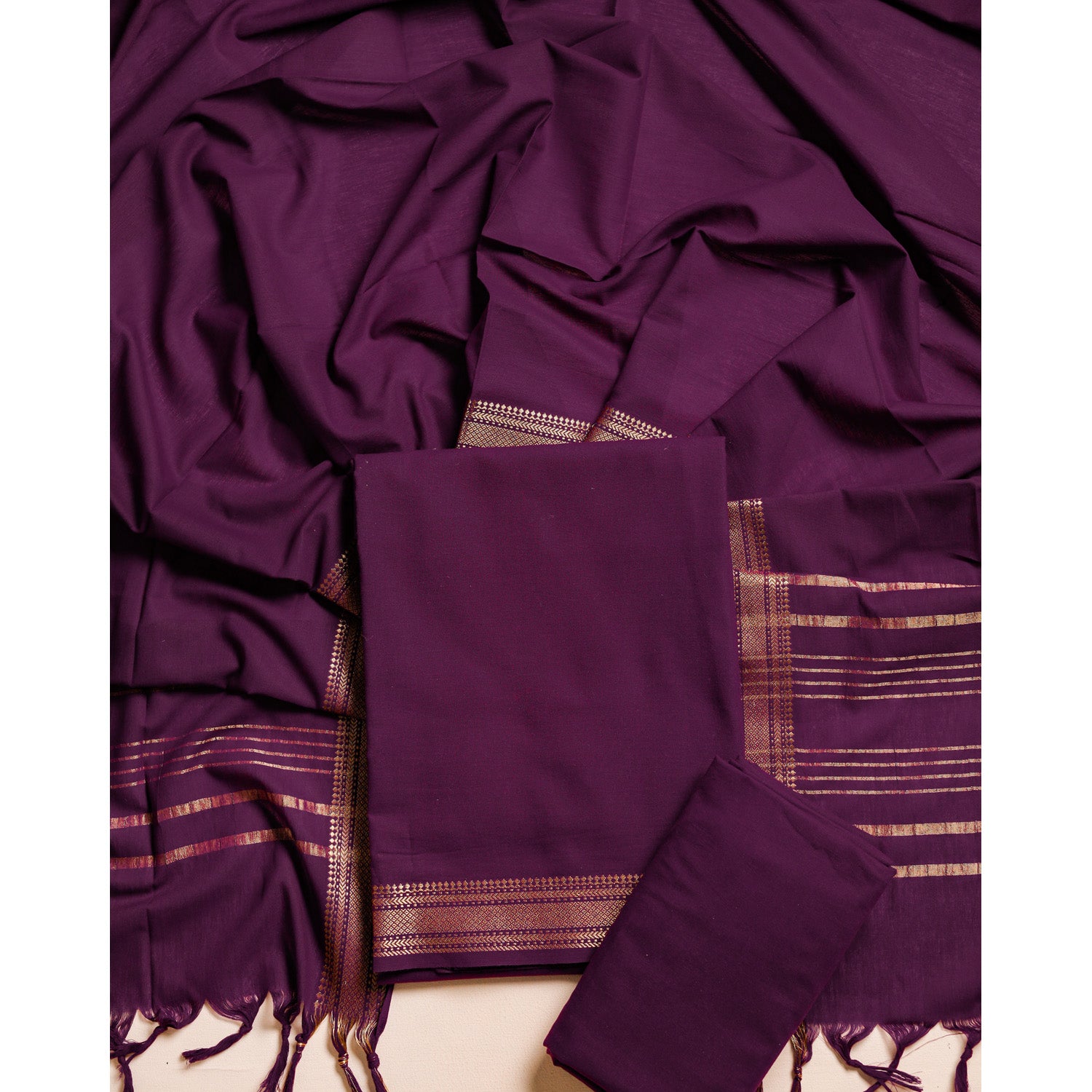 PURE COTTON HANDLOOM MANGALGIRI SUIT SET