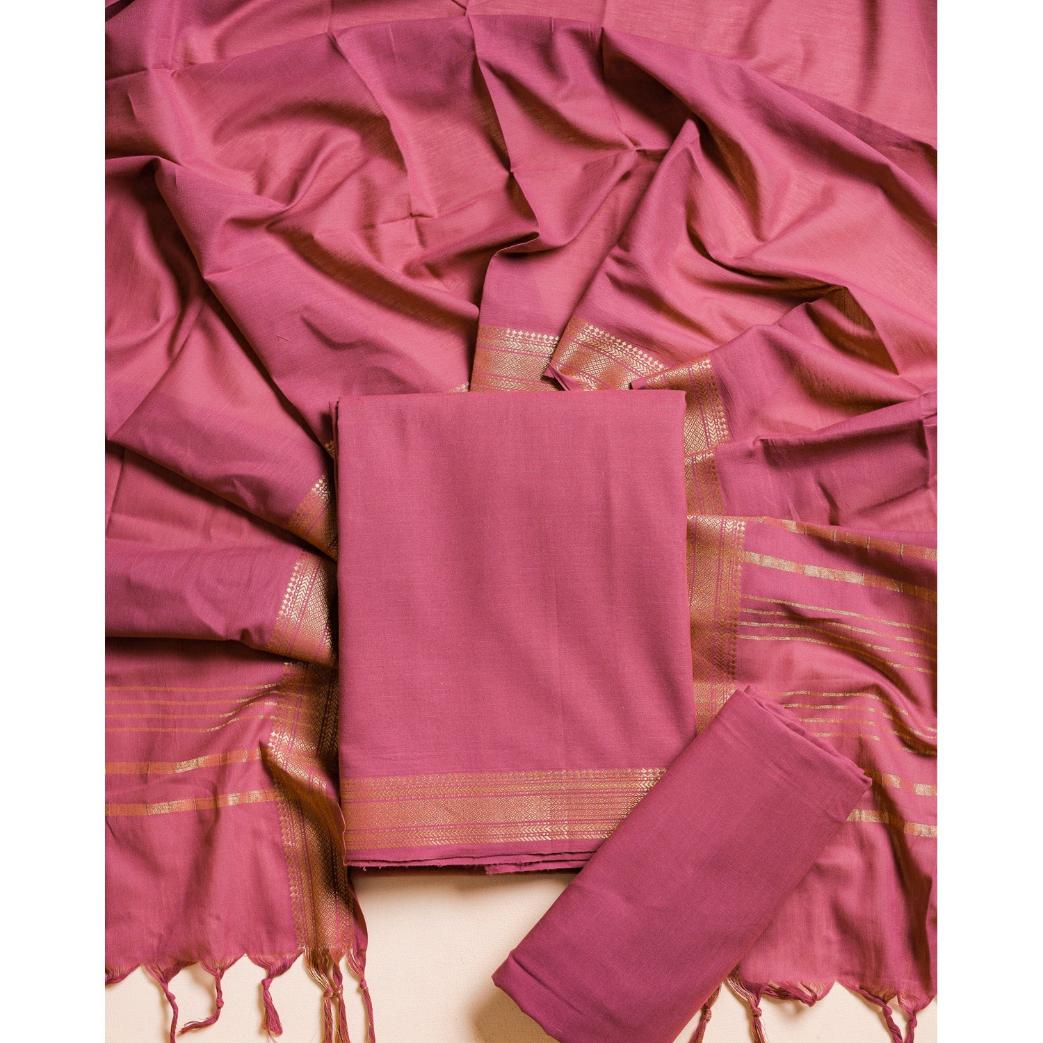 PURE COTTON HANDLOOM MANGALGIRI SUIT SET