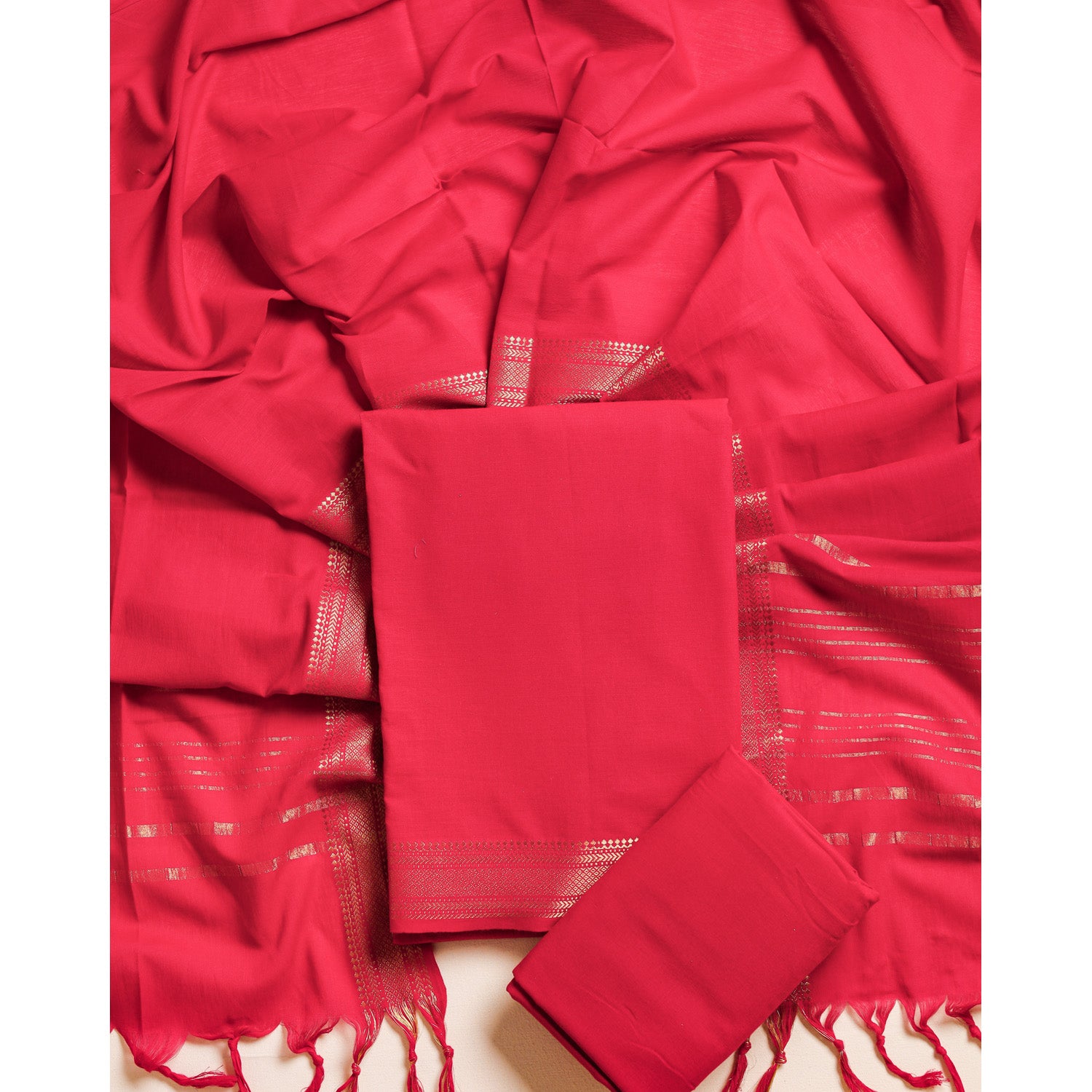 PURE COTTON HANDLOOM MANGALGIRI SUIT SET