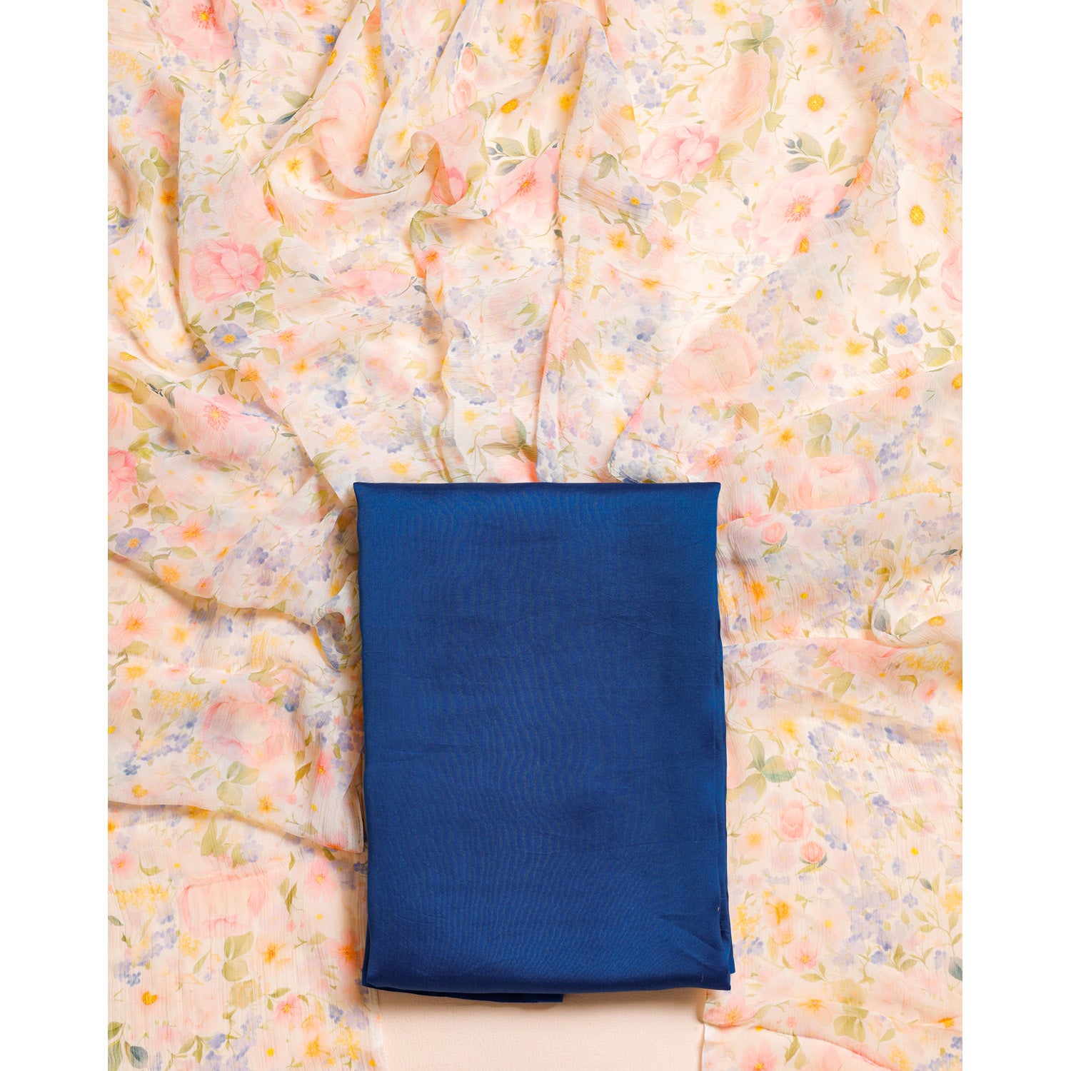 PURE MALAI CHANDERI 2 PIECE SET