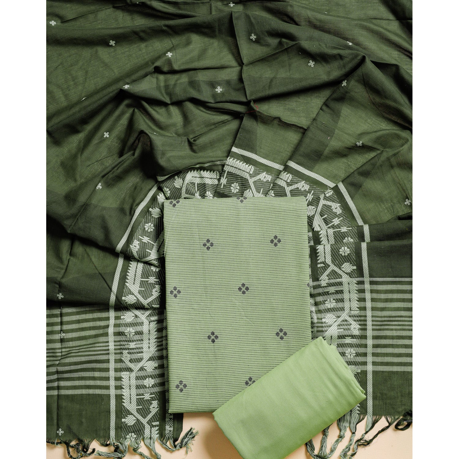 COTTON JAMDHANI SUIT SET