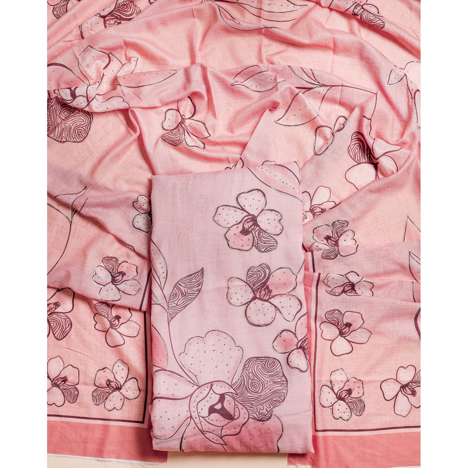 PURE COTTON FOIL WORK 2 PIECE SET