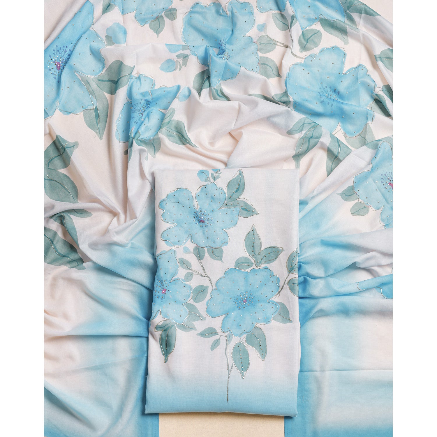 PURE COTTON FOIL WORK 2 PIECE SET