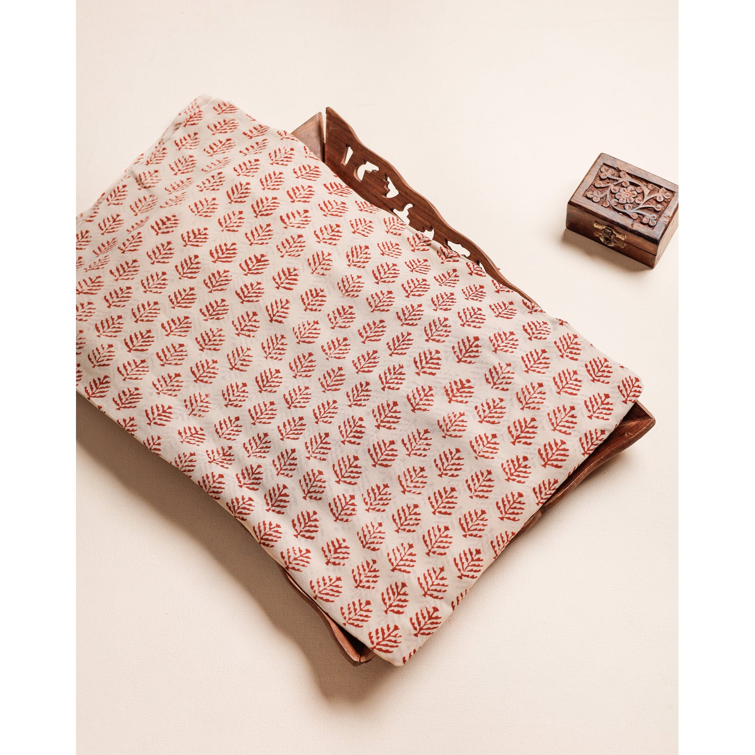 PURE GEORGETTE BAGRU HANDBLOCK PRINTED FABRIC