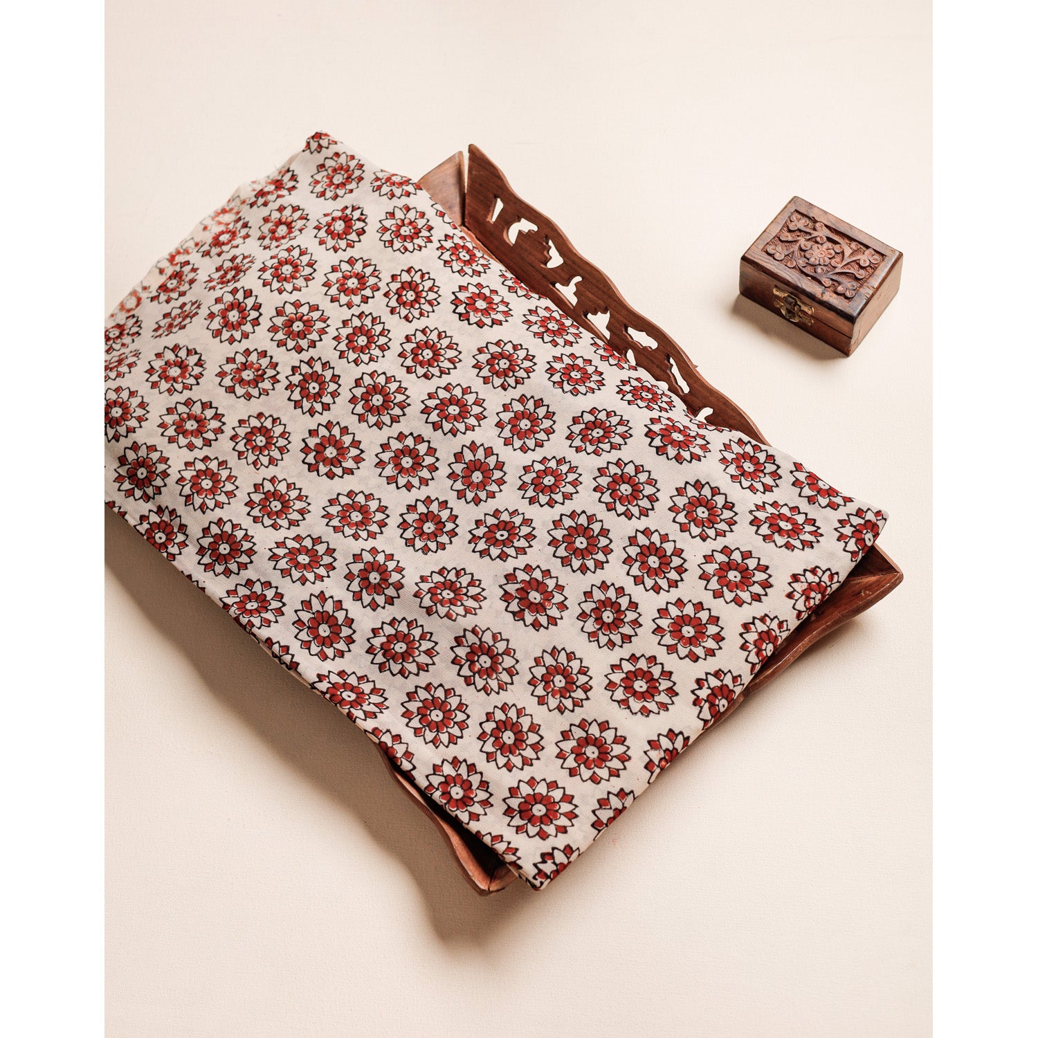 PURE GEORGETTE BAGRU HANDBLOCK PRINTED FABRIC