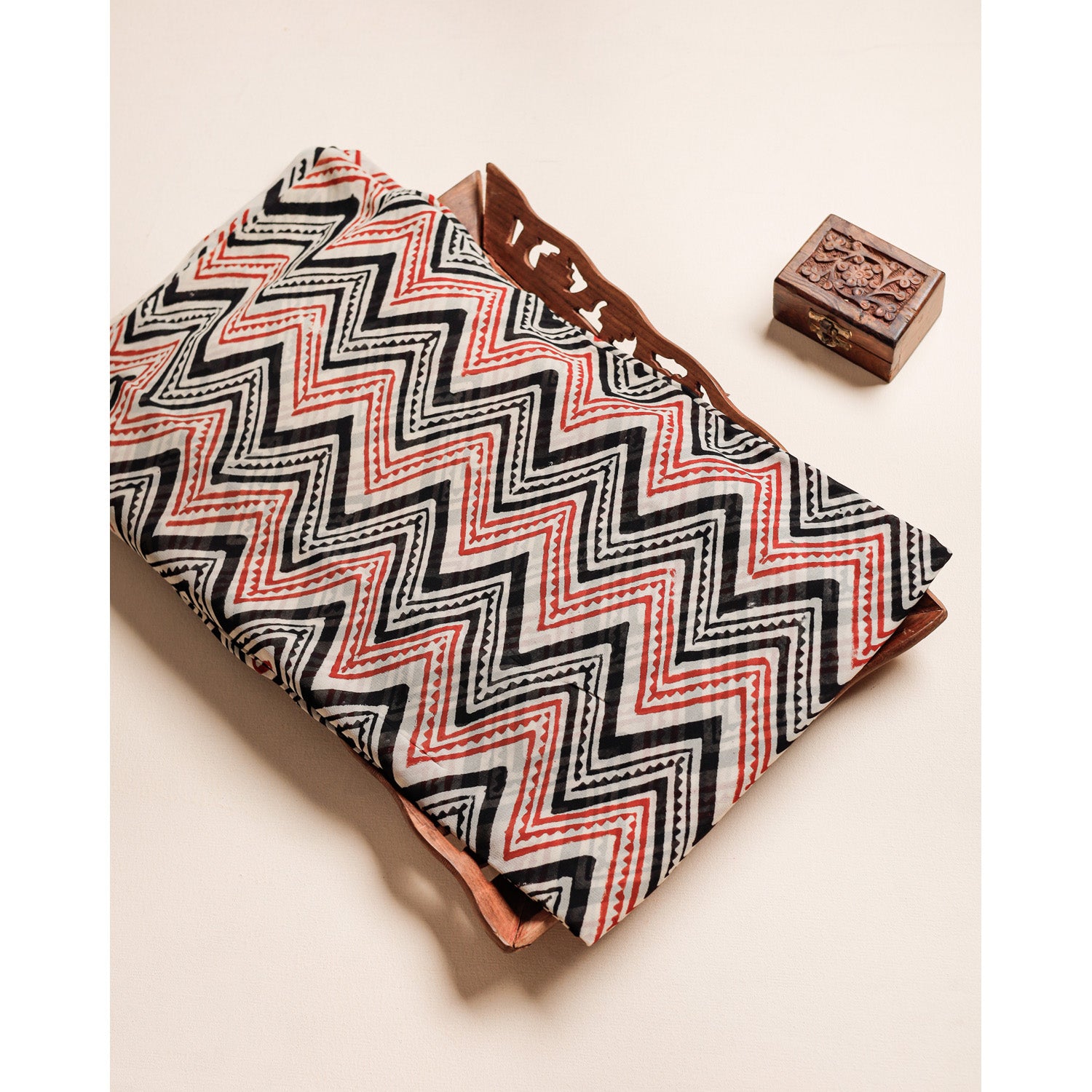 PURE GEORGETTE BAGRU HANDBLOCK PRINTED FABRIC