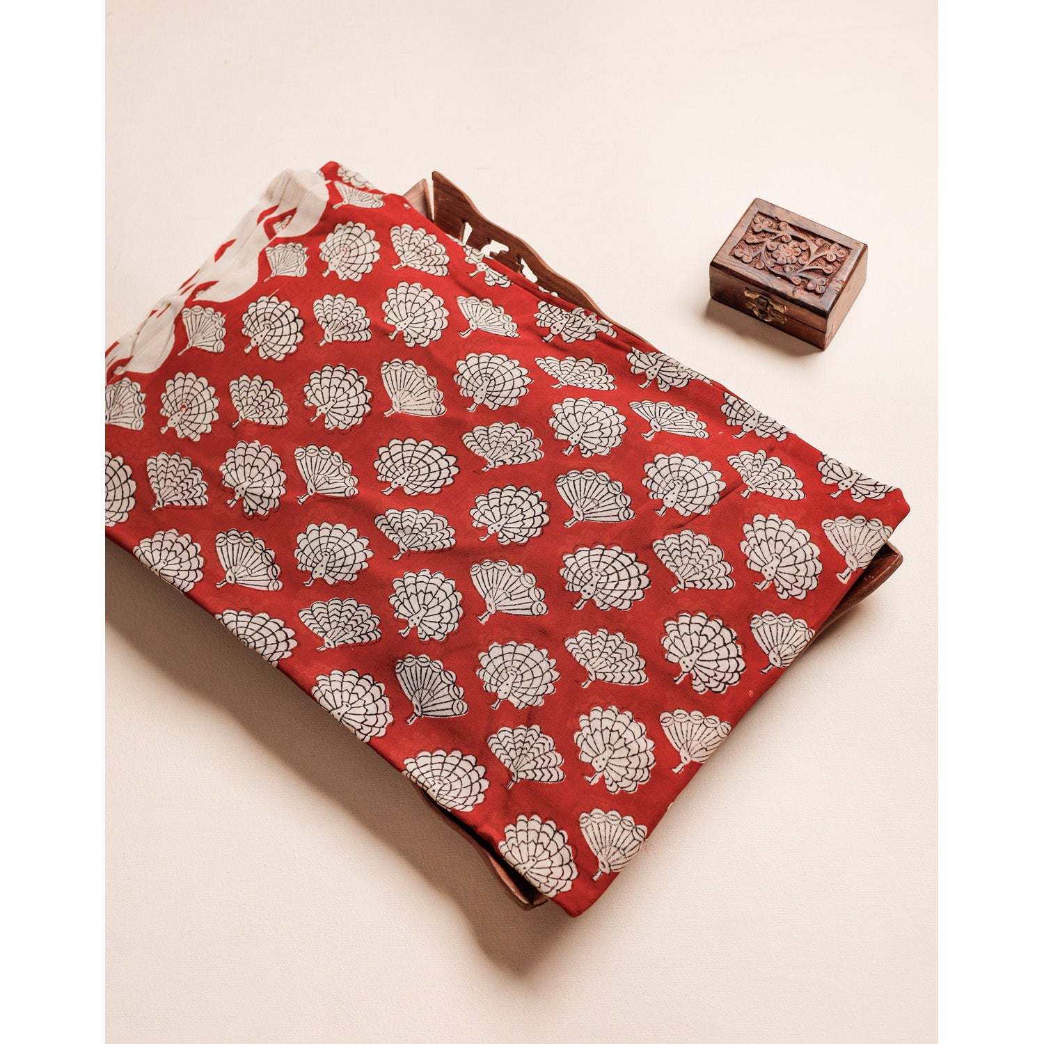 PURE GEORGETTE BAGRU HANDBLOCK PRINTED FABRIC