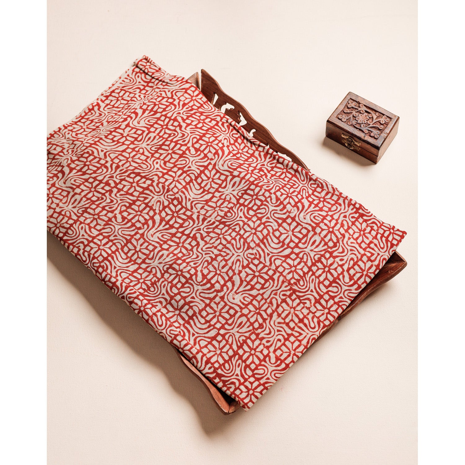 PURE GEORGETTE BAGRU HANDBLOCK PRINTED FABRIC