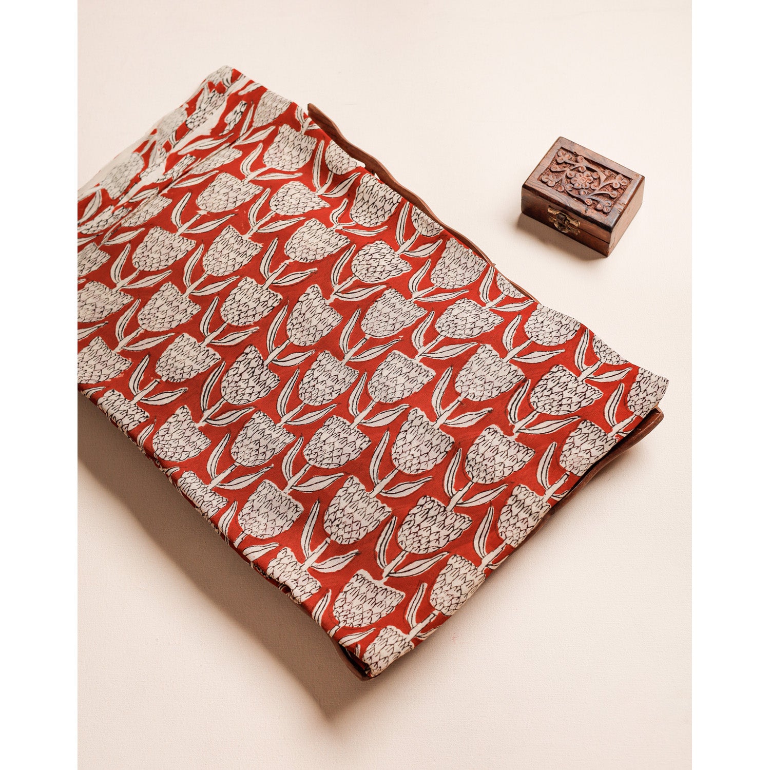 PURE GEORGETTE BAGRU HANDBLOCK PRINTED FABRIC