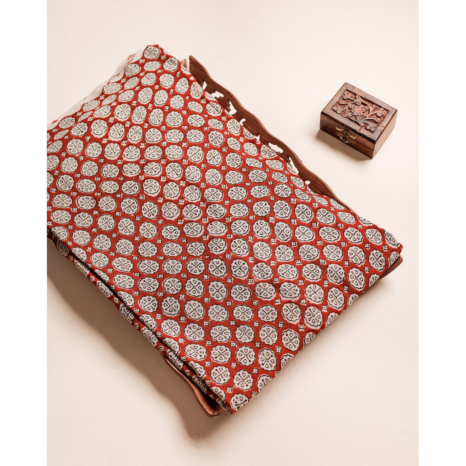 PURE GEORGETTE BAGRU HANDBLOCK PRINTED FABRIC