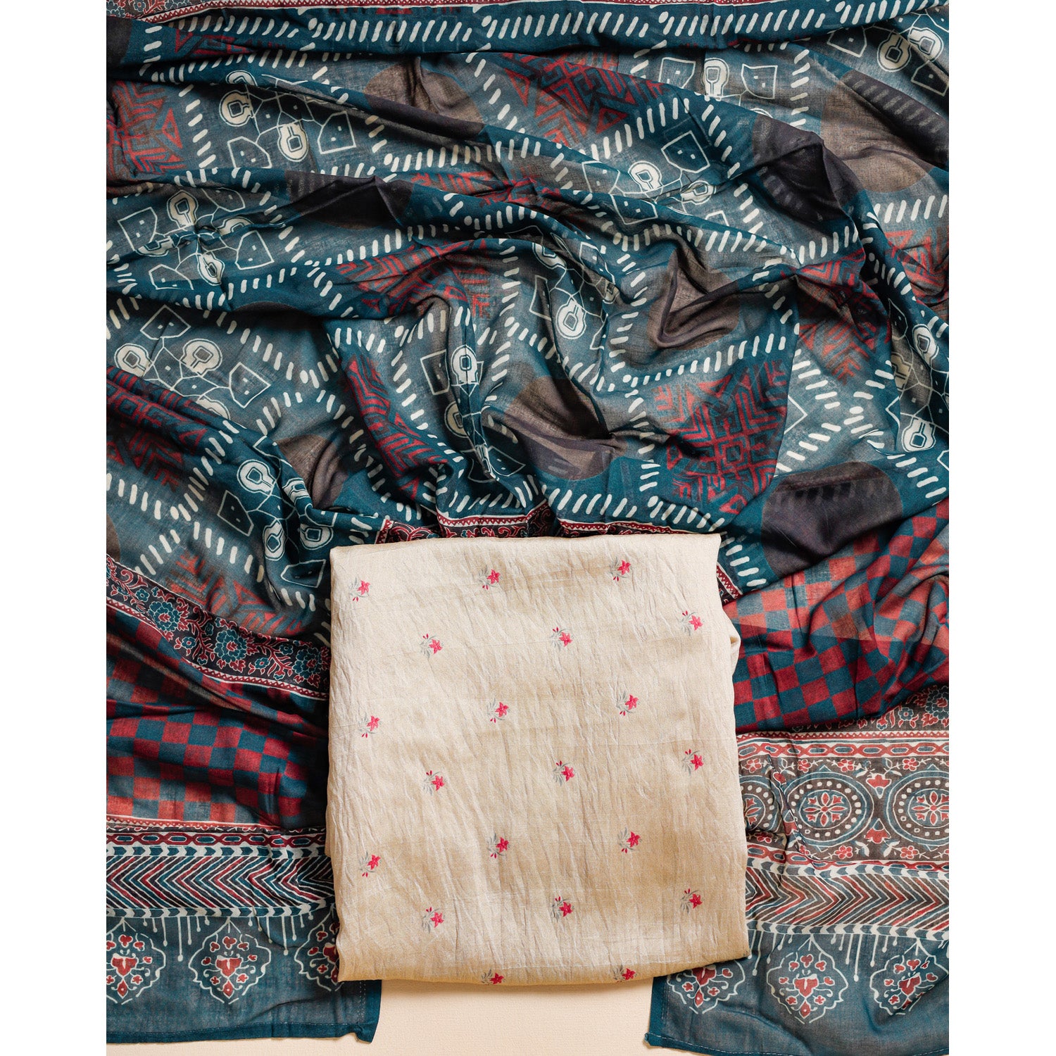 MOGRA CHANDERI 2 PIECE SET