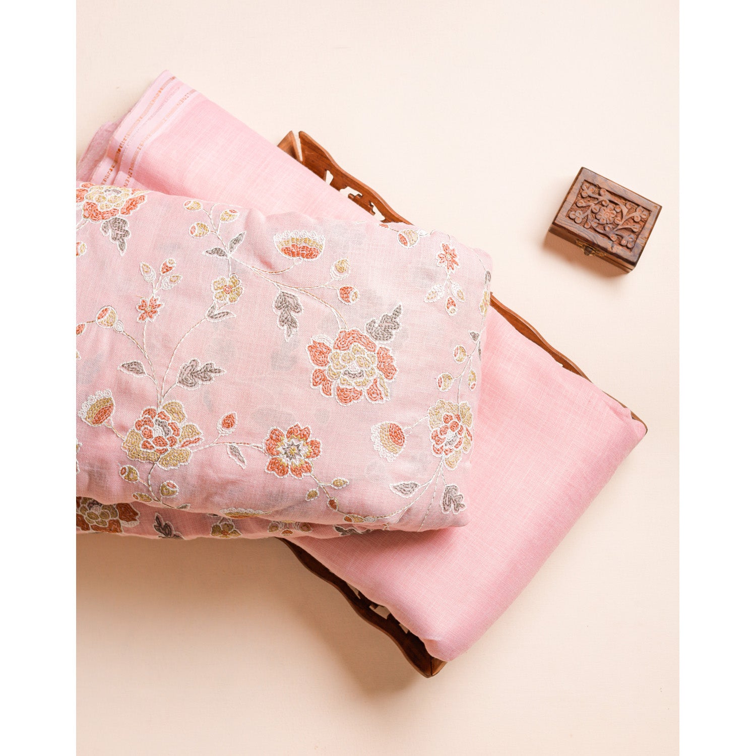 COTTON LINEN EMBROIDERED & PLAIN FABRICS