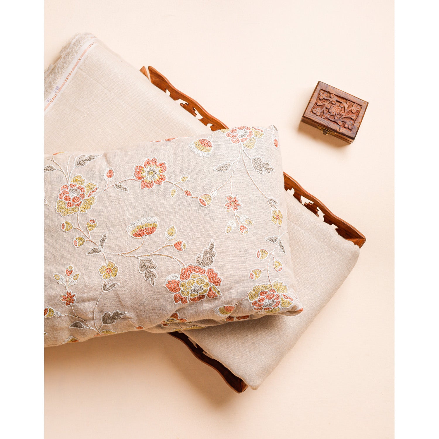 COTTON LINEN EMBROIDERED & PLAIN FABRICS