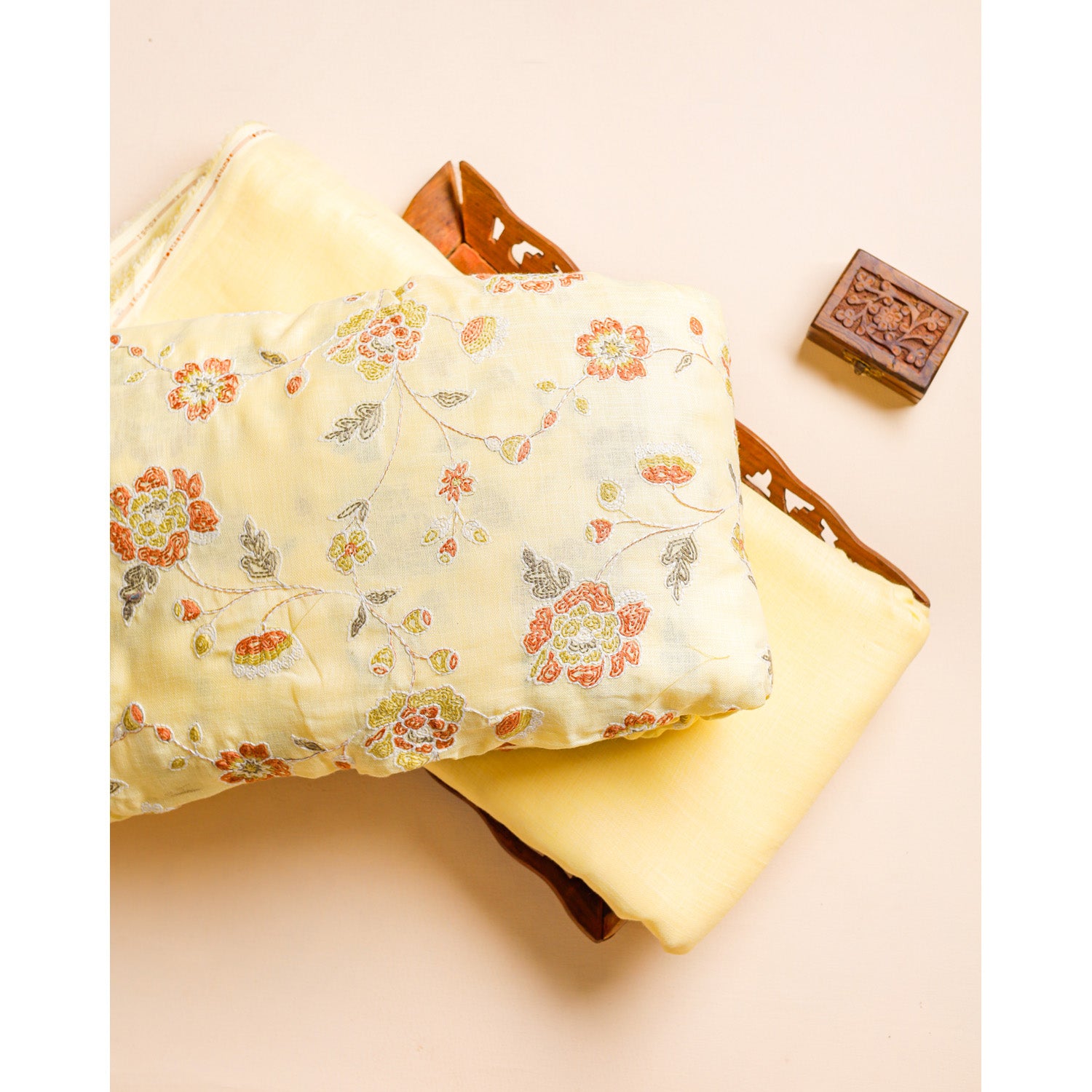 COTTON LINEN EMBROIDERED & PLAIN FABRICS