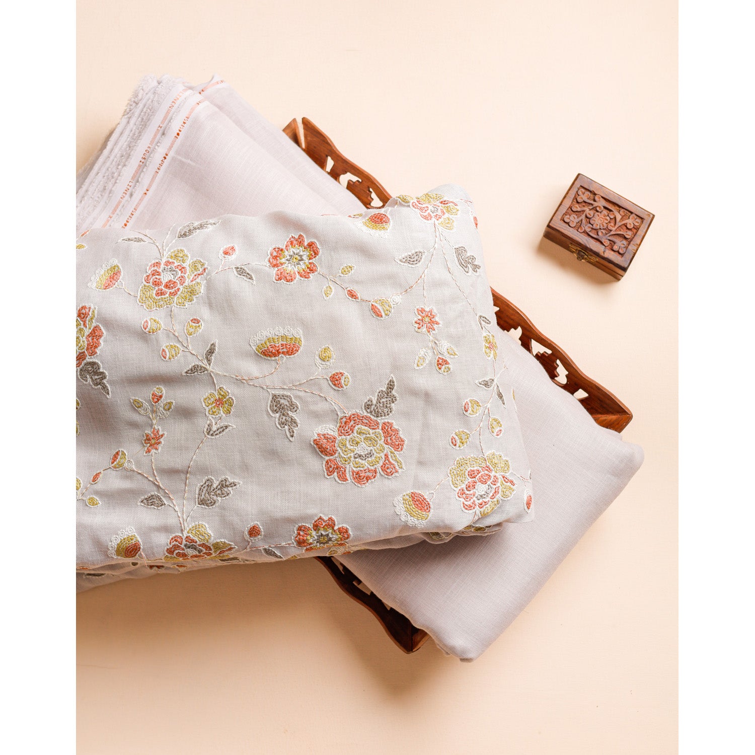 COTTON LINEN EMBROIDERED & PLAIN FABRICS