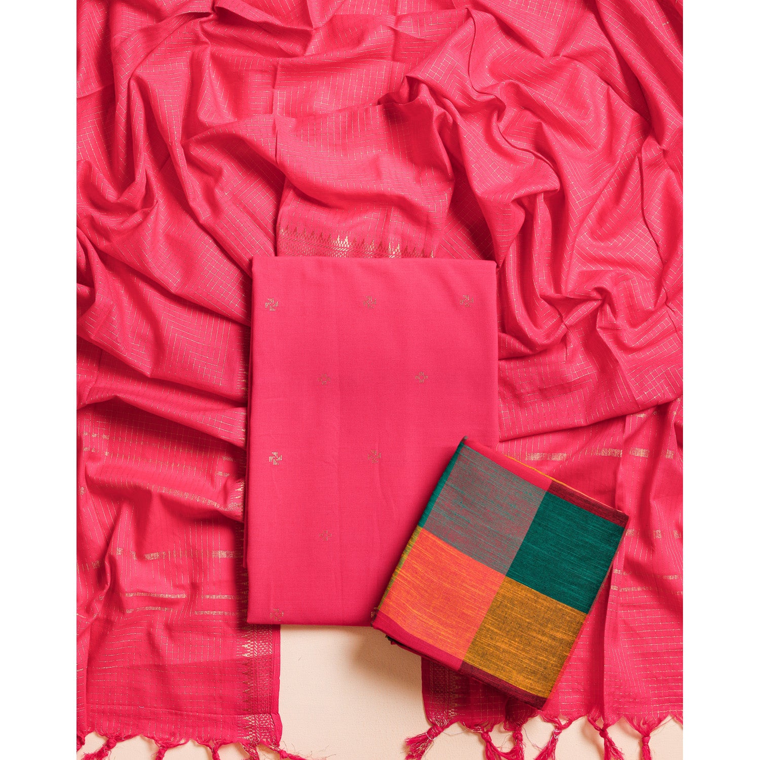 HERITAGE COTTON HANDLOOM LUREX SUIT SET