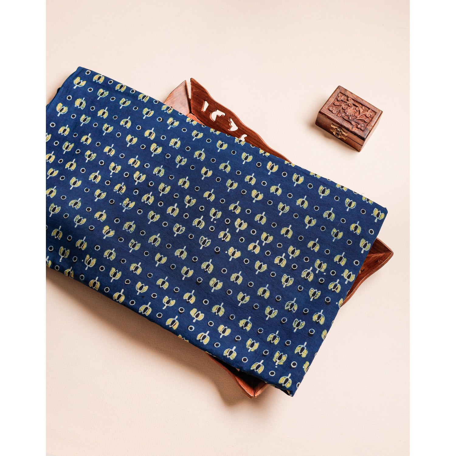 PURE COTTON BLOCK PRINTED AJRAKH FABRIC