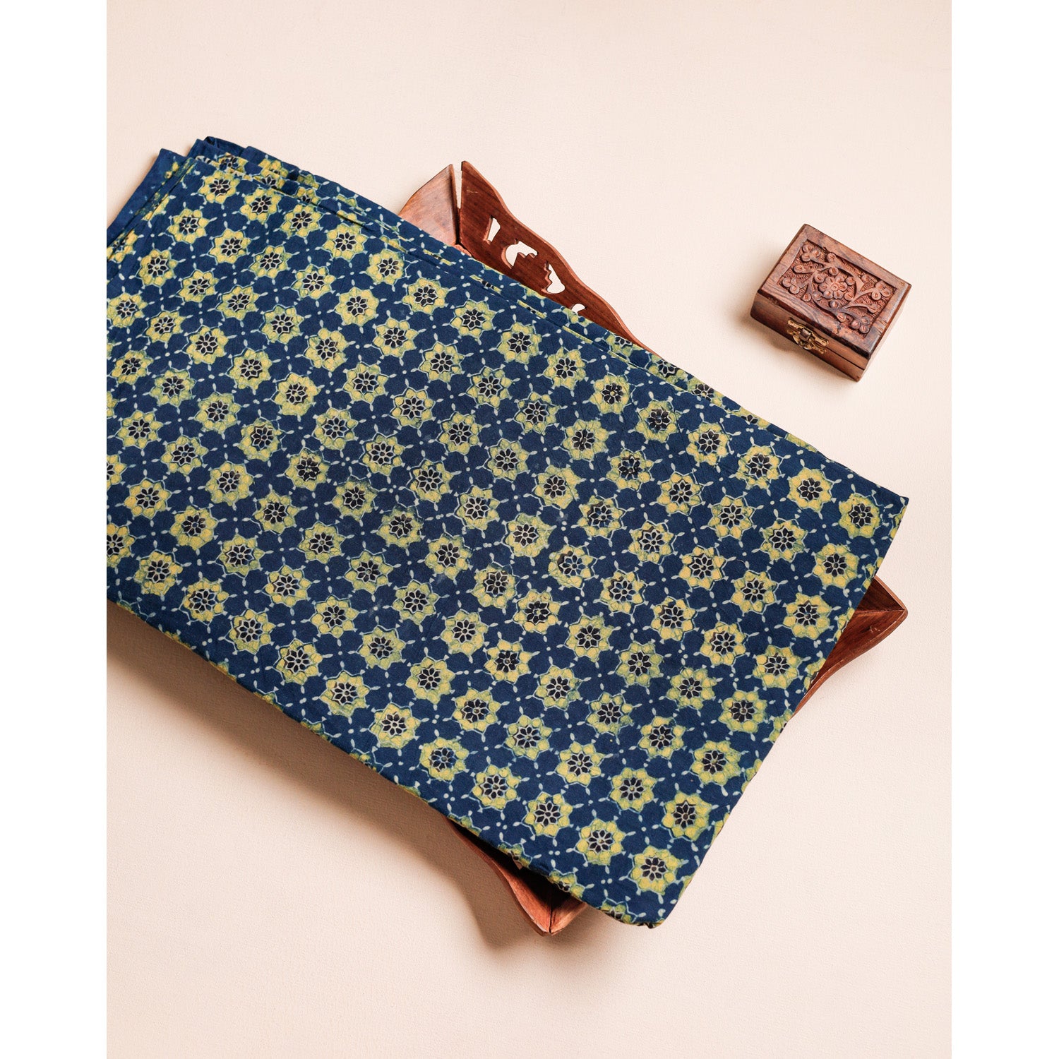 PURE COTTON BLOCK PRINTED AJRAKH FABRIC