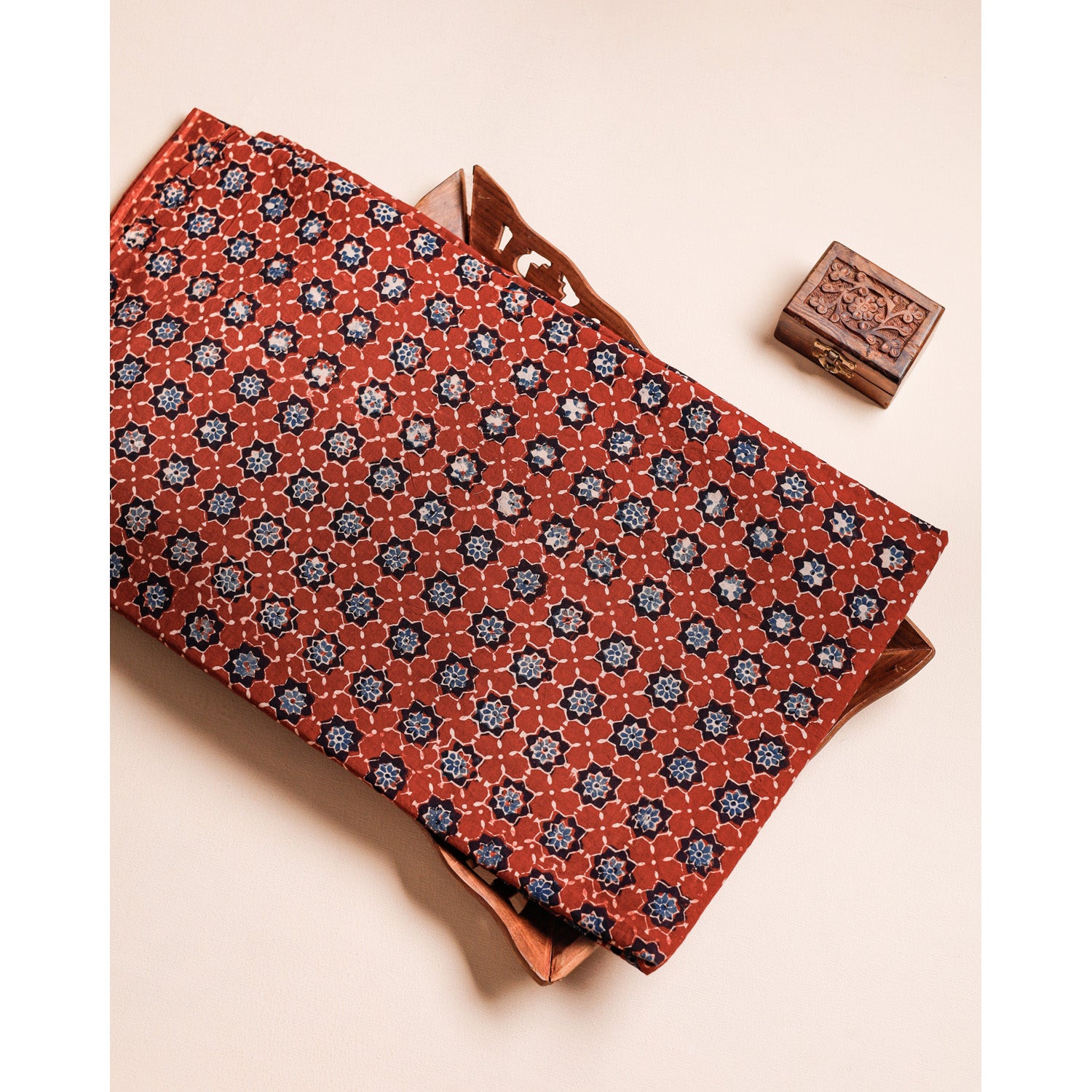 PURE COTTON BLOCK PRINTED AJRAKH FABRIC