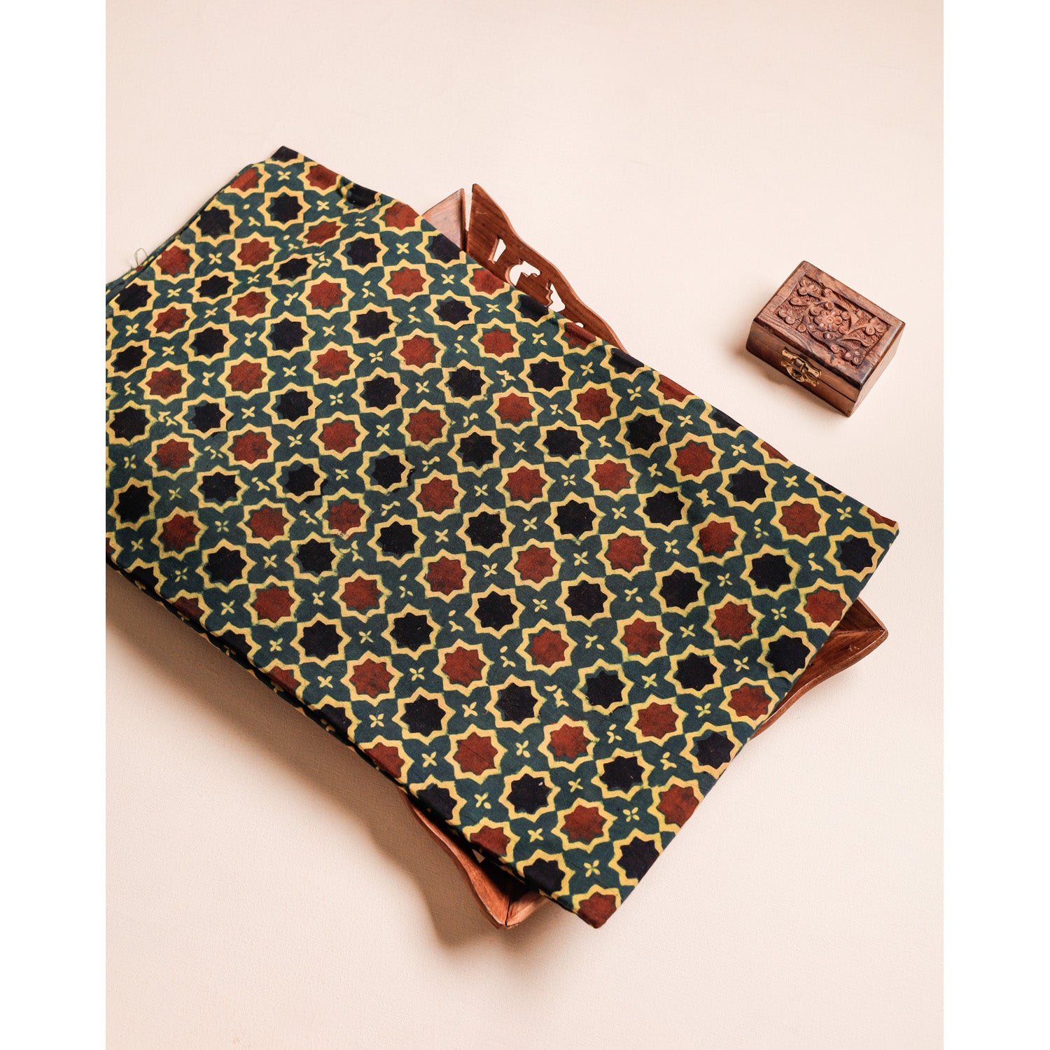 PURE COTTON BLOCK PRINTED AJRAKH FABRIC