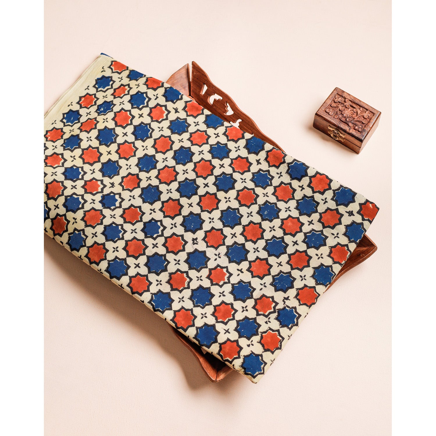 PURE COTTON BLOCK PRINTED AJRAKH FABRIC