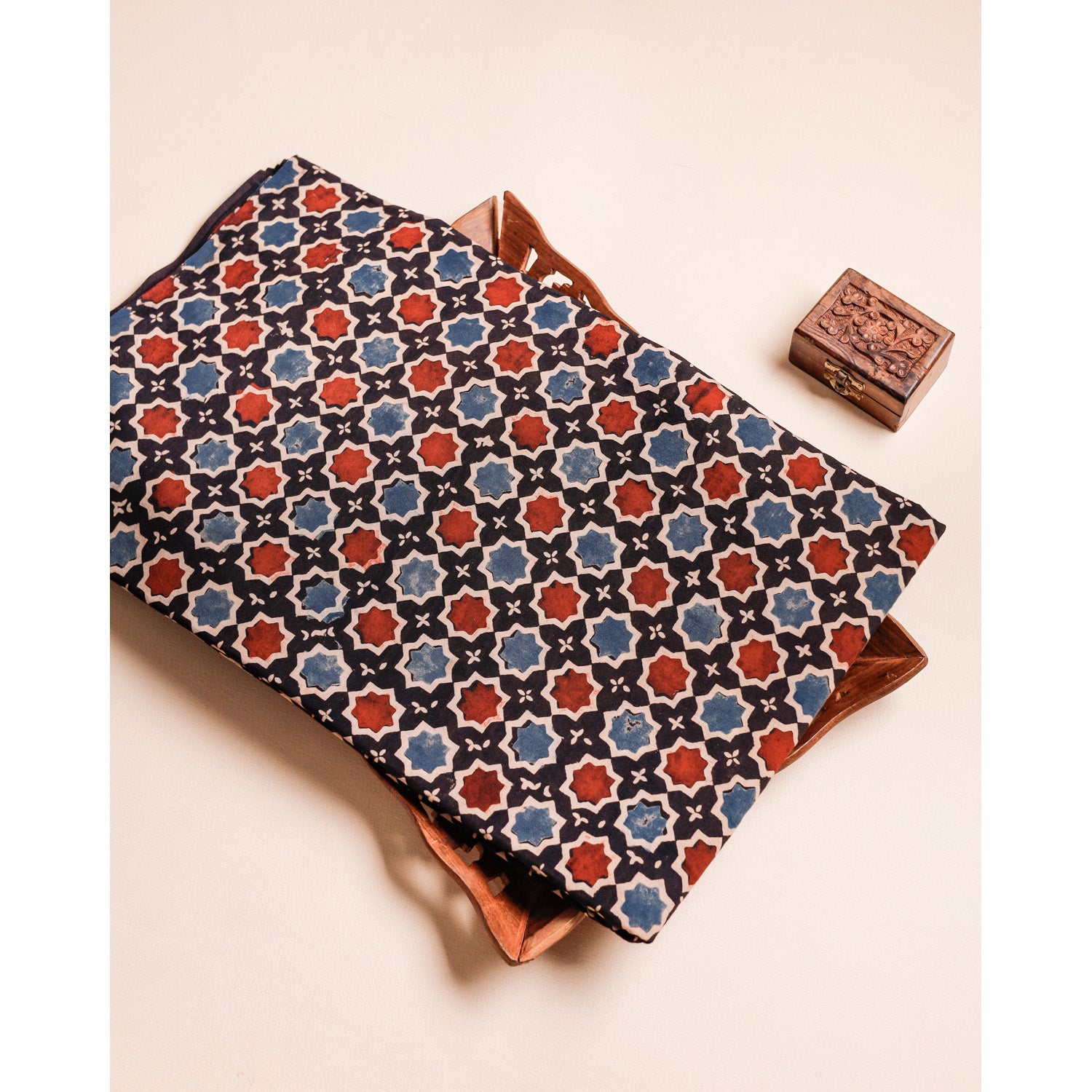 PURE COTTON BLOCK PRINTED AJRAKH FABRIC