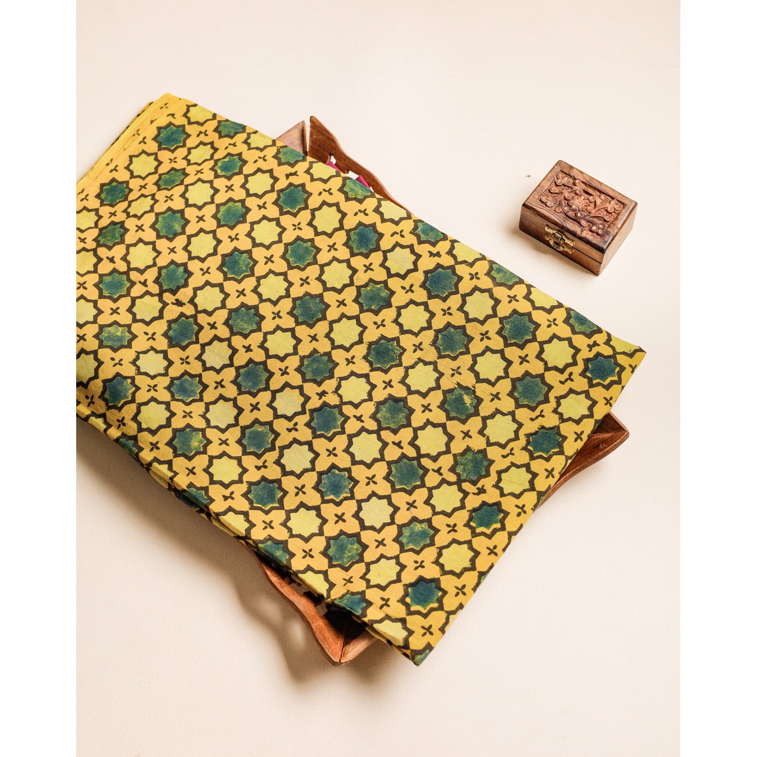 PURE COTTON BLOCK PRINTED AJRAKH FABRIC