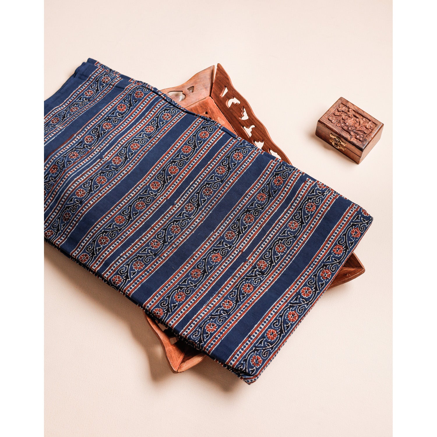 PURE COTTON BLOCK PRINTED AJRAKH FABRIC