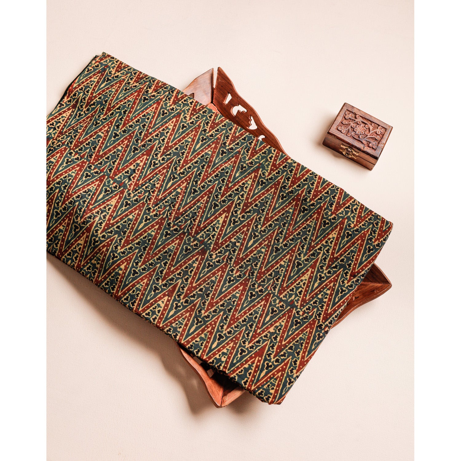 PURE COTTON BLOCK PRINTED AJRAKH FABRIC
