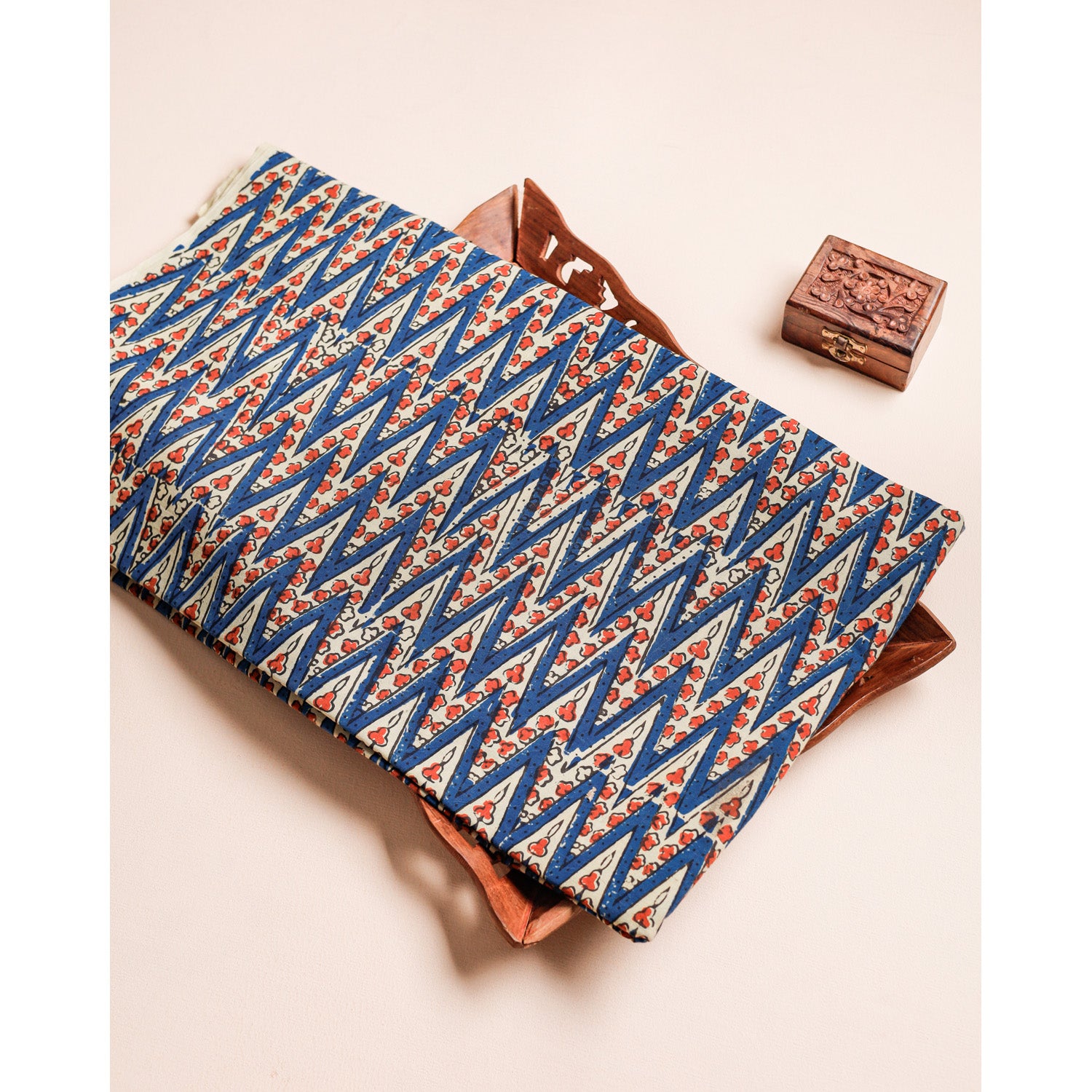 PURE COTTON BLOCK PRINTED AJRAKH FABRIC