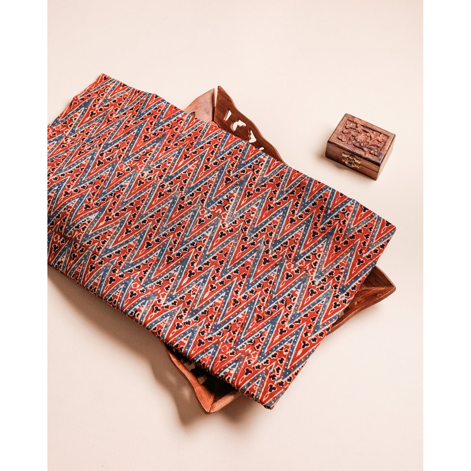 PURE COTTON BLOCK PRINTED AJRAKH FABRIC