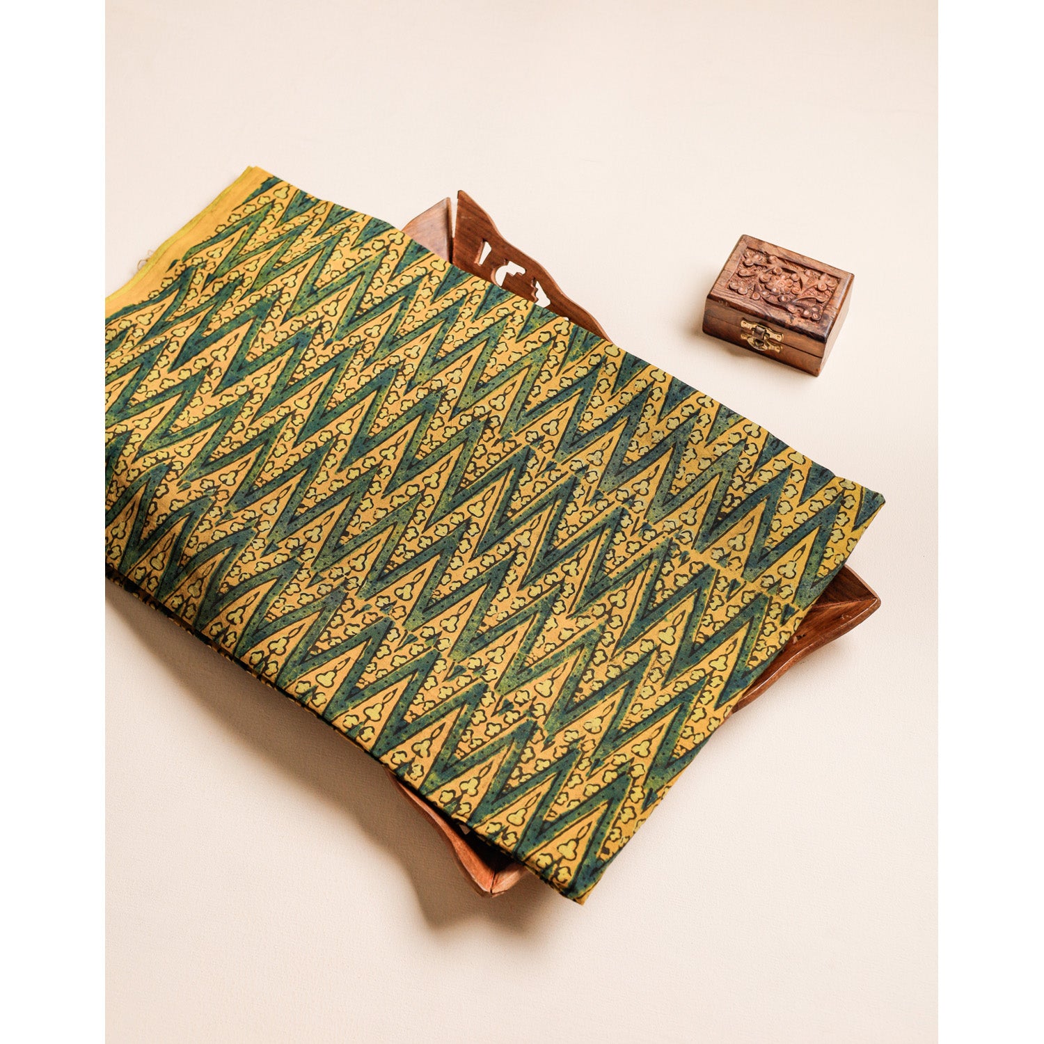 PURE COTTON BLOCK PRINTED AJRAKH FABRIC
