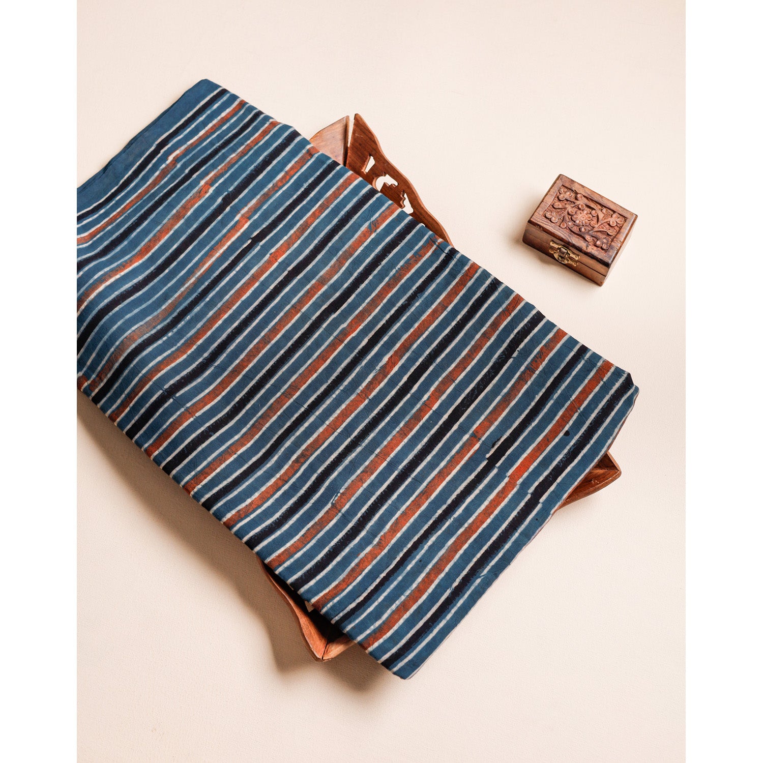 PURE COTTON BLOCK PRINTED AJRAKH FABRIC