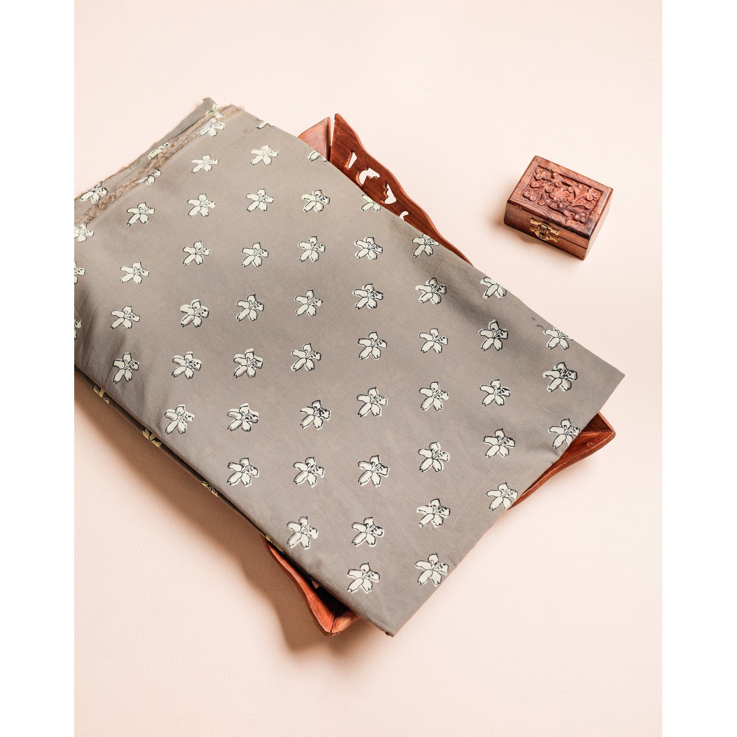 COTTON NATURAL DYE HANDBLOCK PRINTED FABRIC
