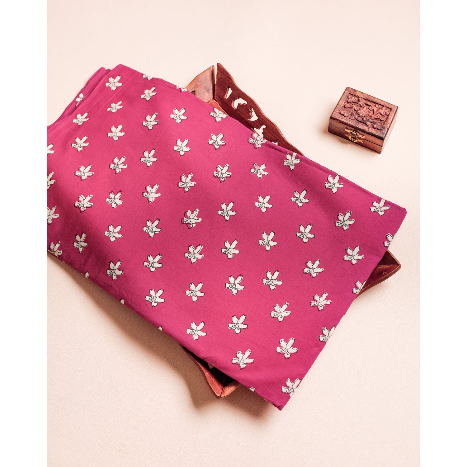 COTTON NATURAL DYE HANDBLOCK PRINTED FABRIC