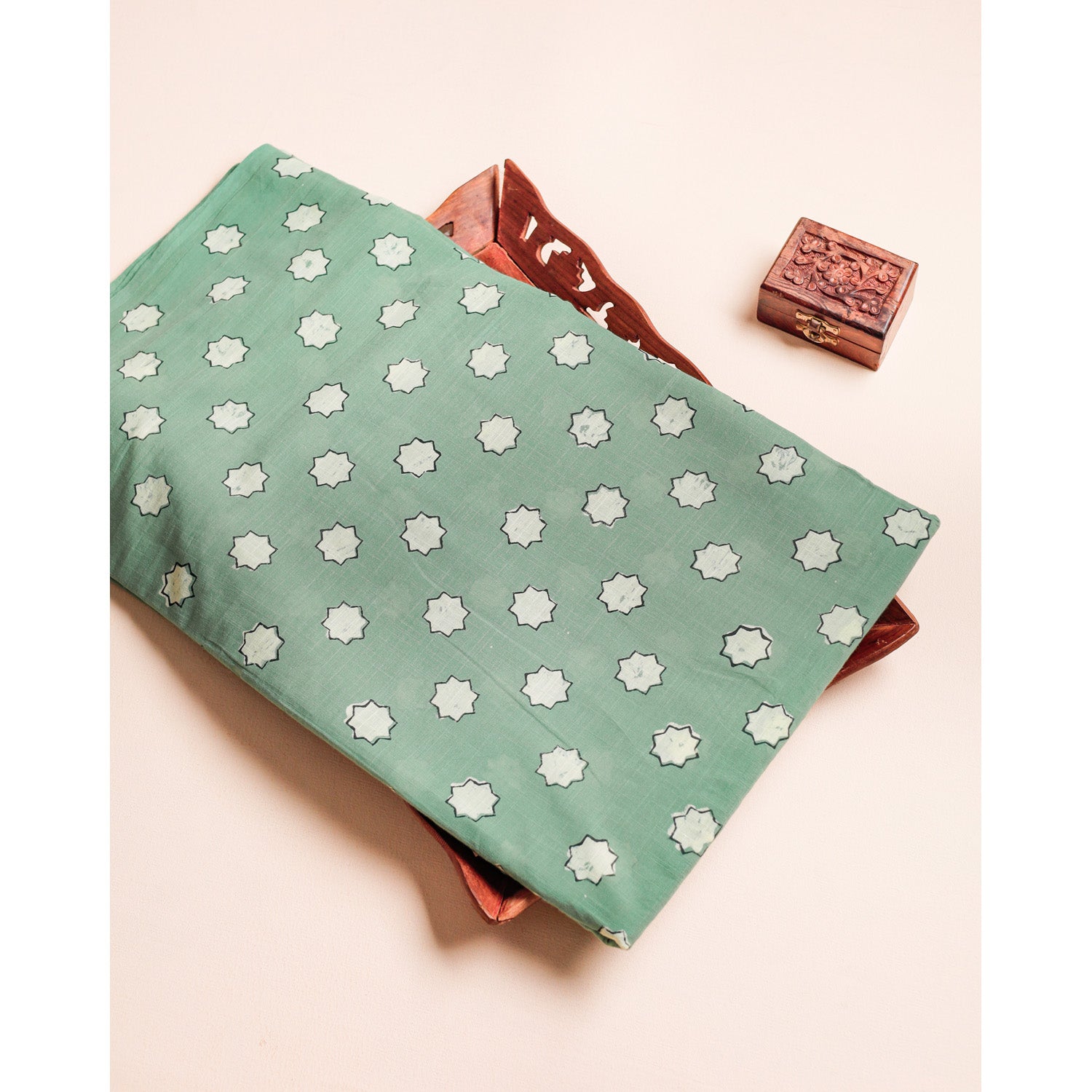 COTTON NATURAL DYE HANDBLOCK PRINTED FABRIC