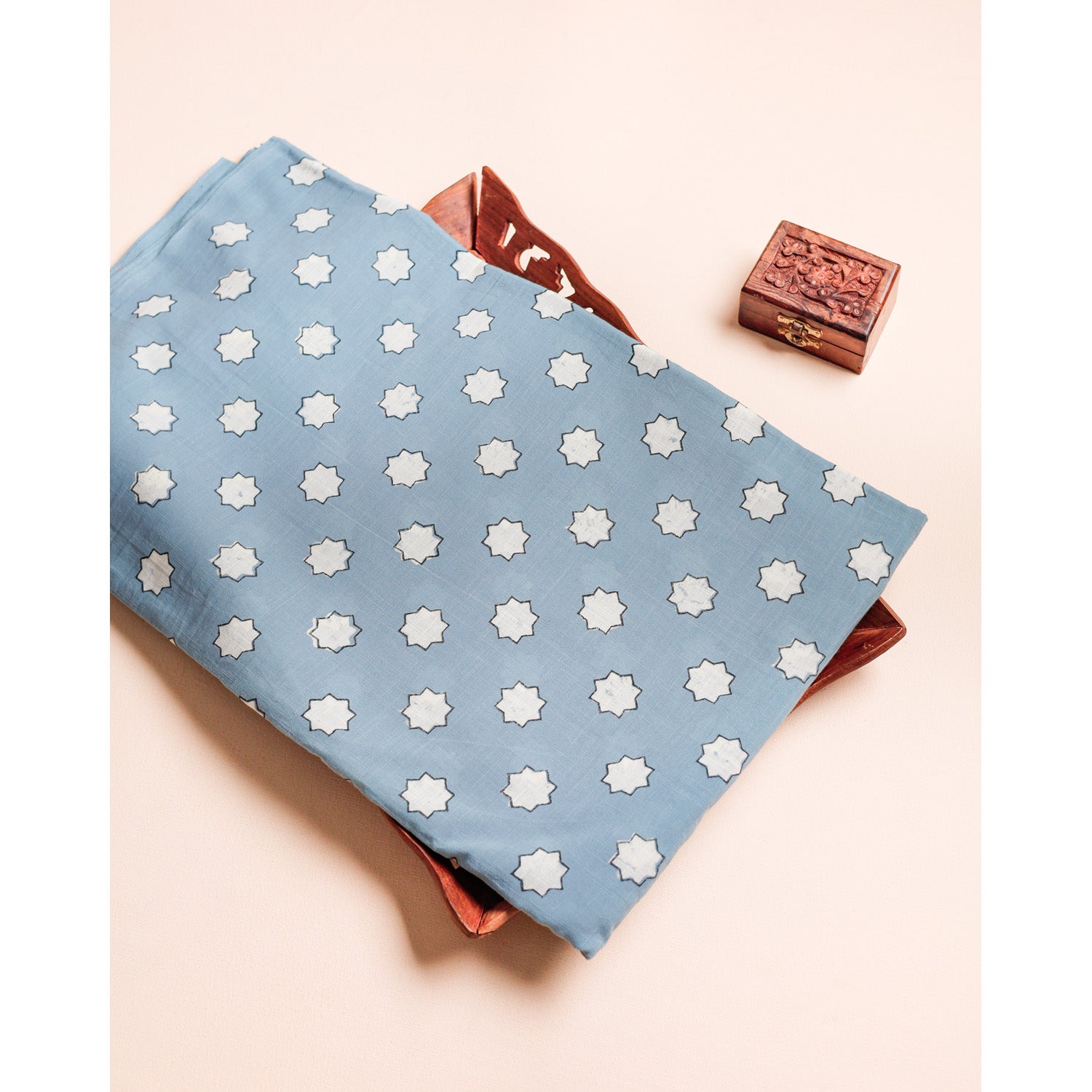 COTTON NATURAL DYE HANDBLOCK PRINTED FABRIC