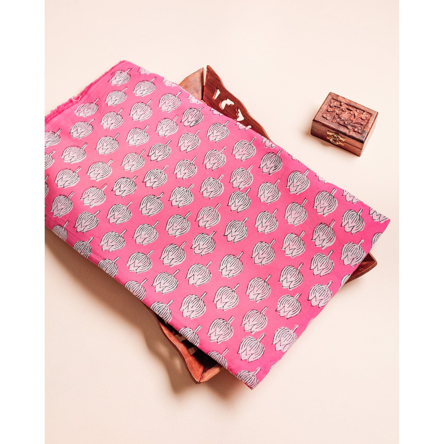 COTTON NATURAL DYE HANDBLOCK PRINTED FABRIC