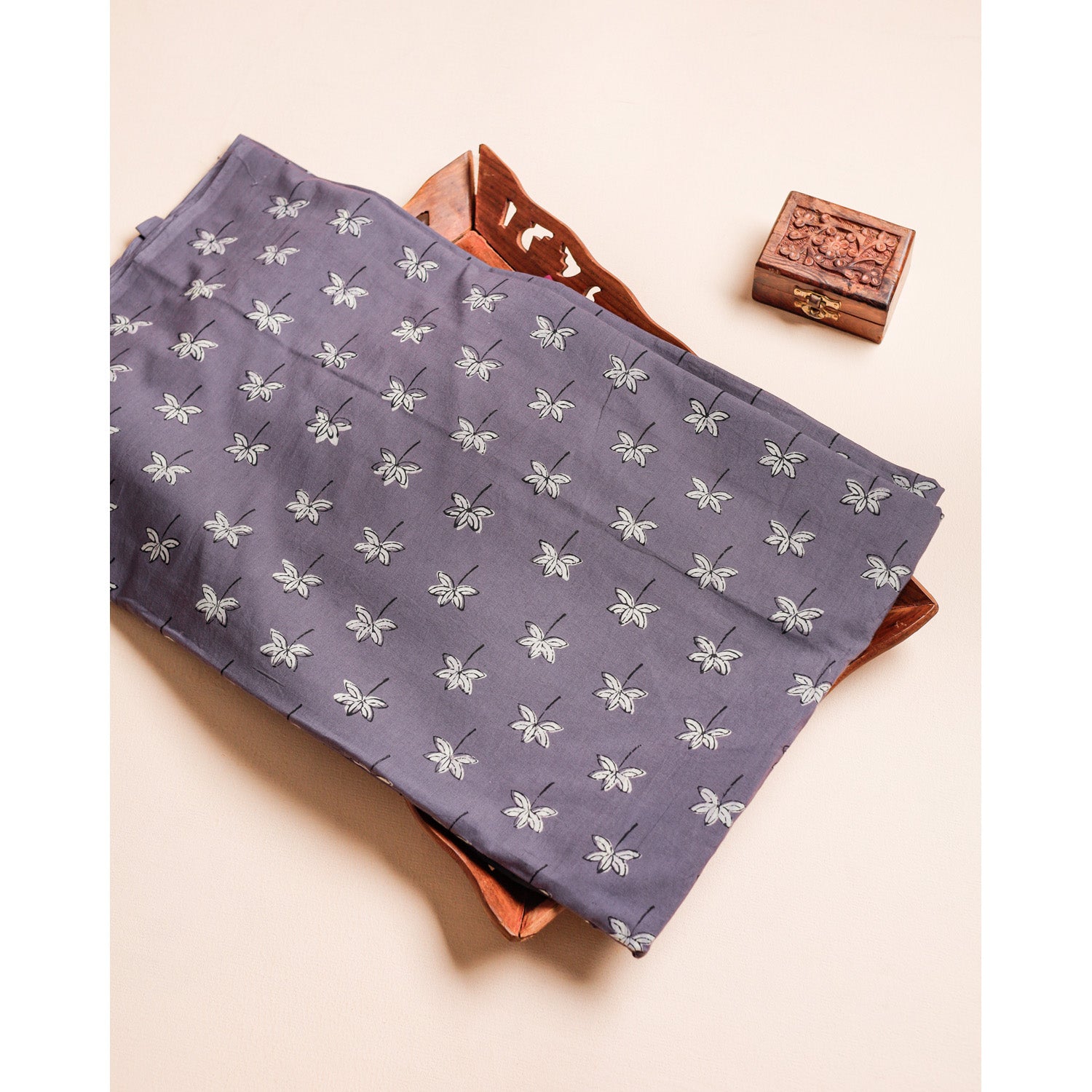 COTTON NATURAL DYE HANDBLOCK PRINTED FABRIC