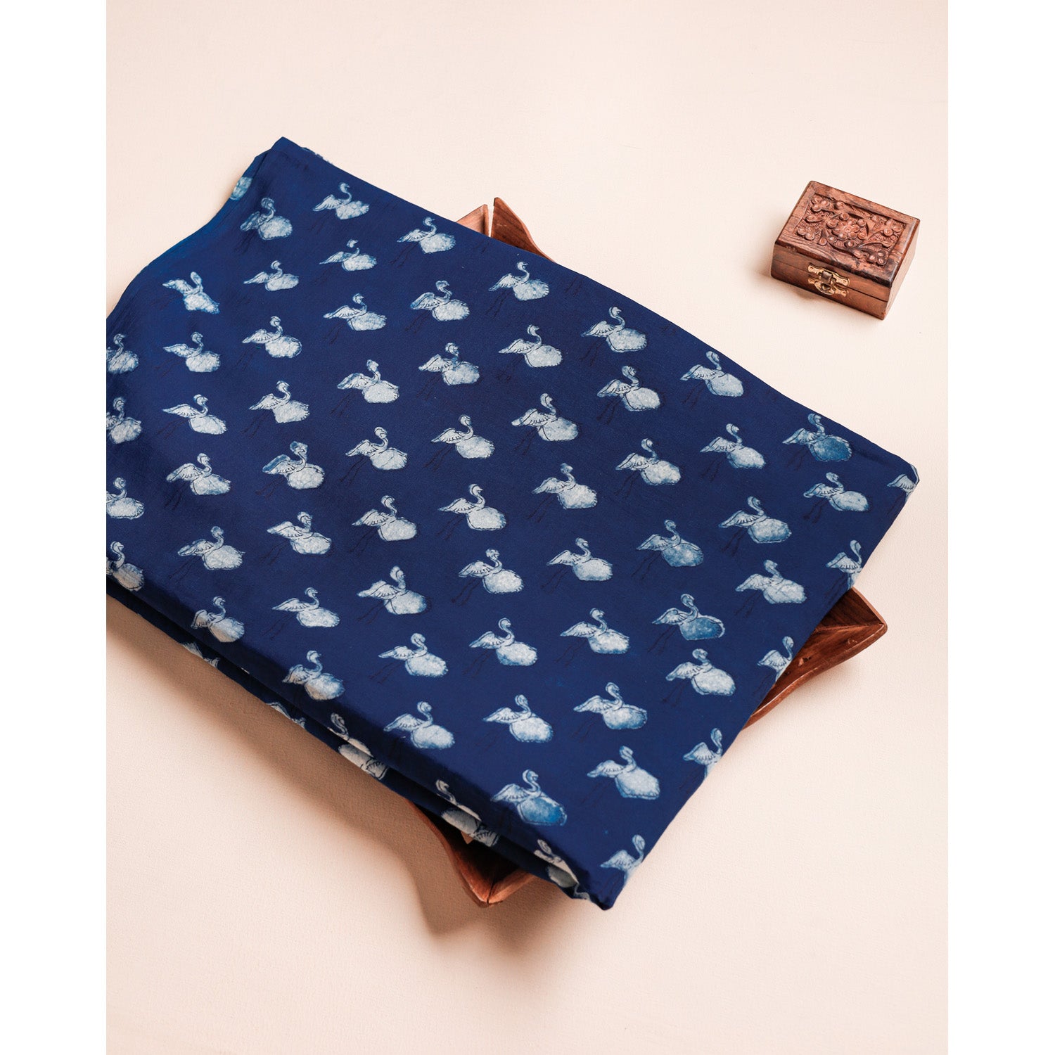 COTTON INDIGO HANDBLOCK PRINTED FABRIC