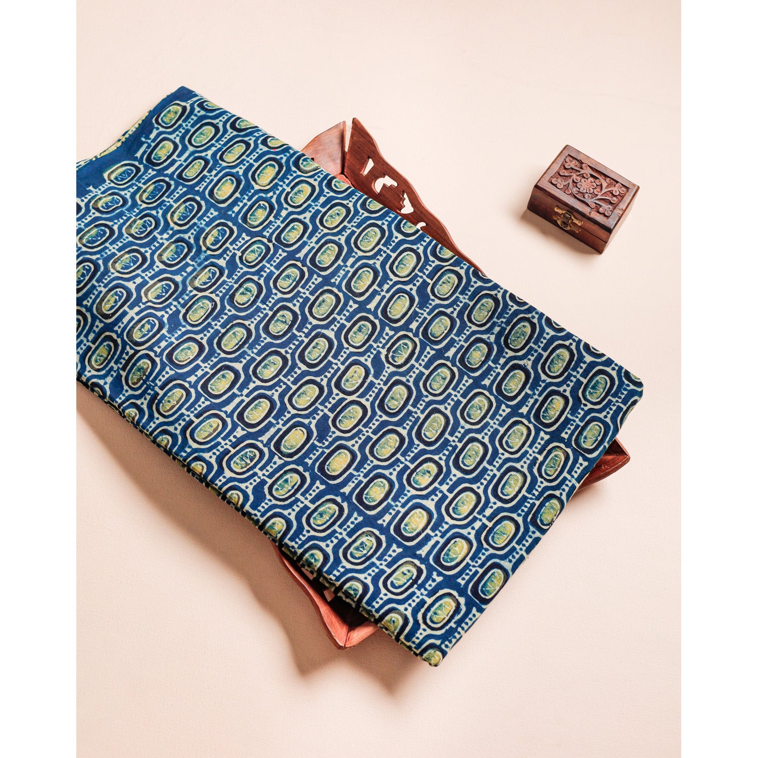 PURE COTTON BLOCK PRINTED AJRAKH FABRIC