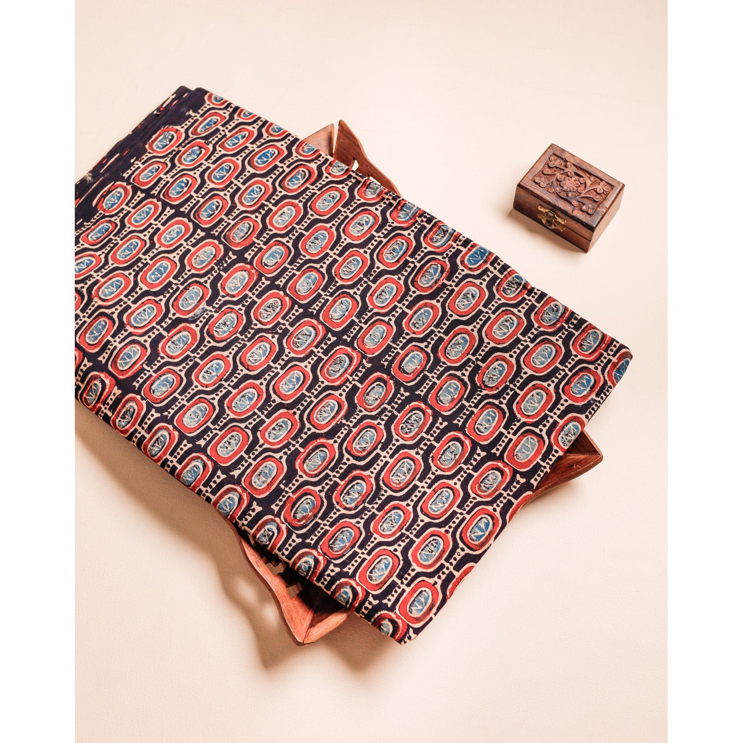 PURE COTTON BLOCK PRINTED AJRAKH FABRIC