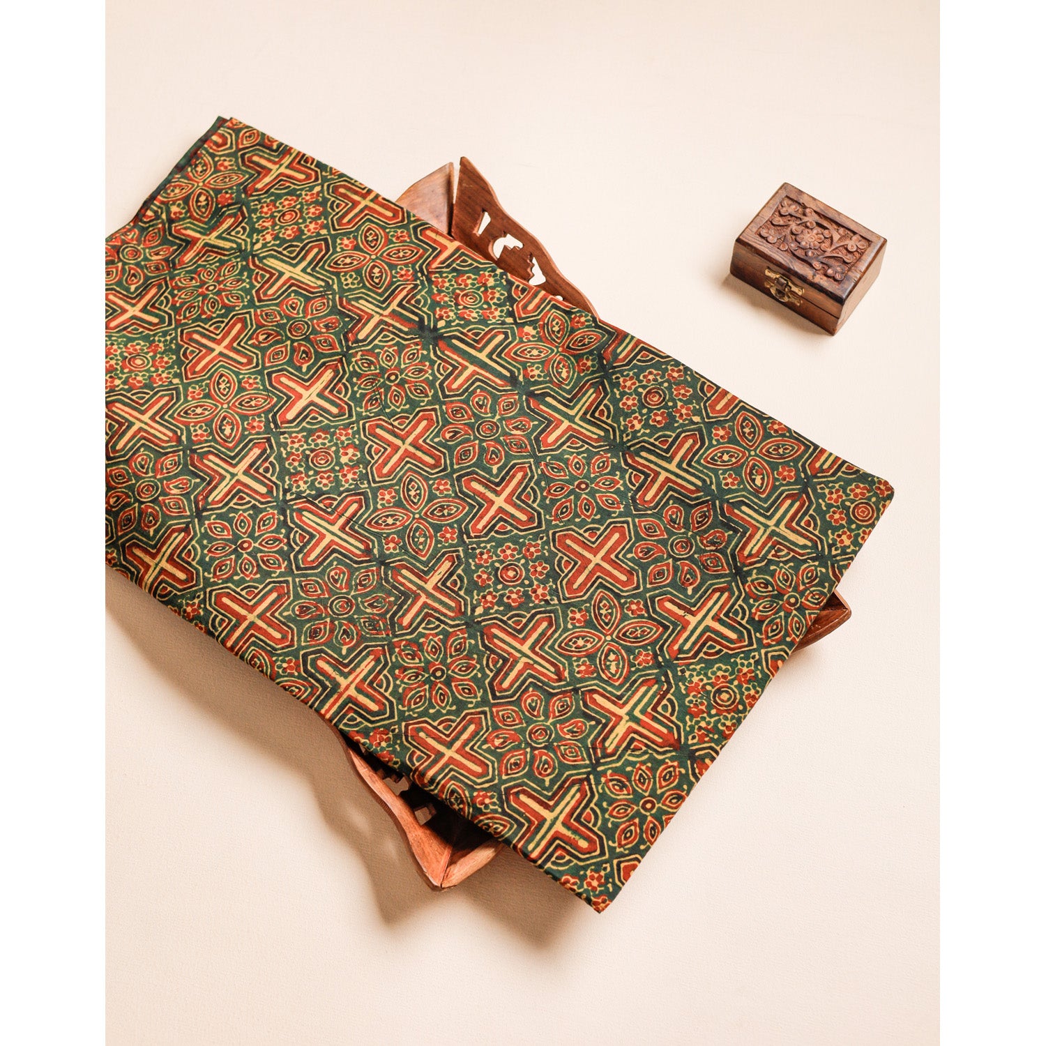 PURE COTTON BLOCK PRINTED AJRAKH FABRIC